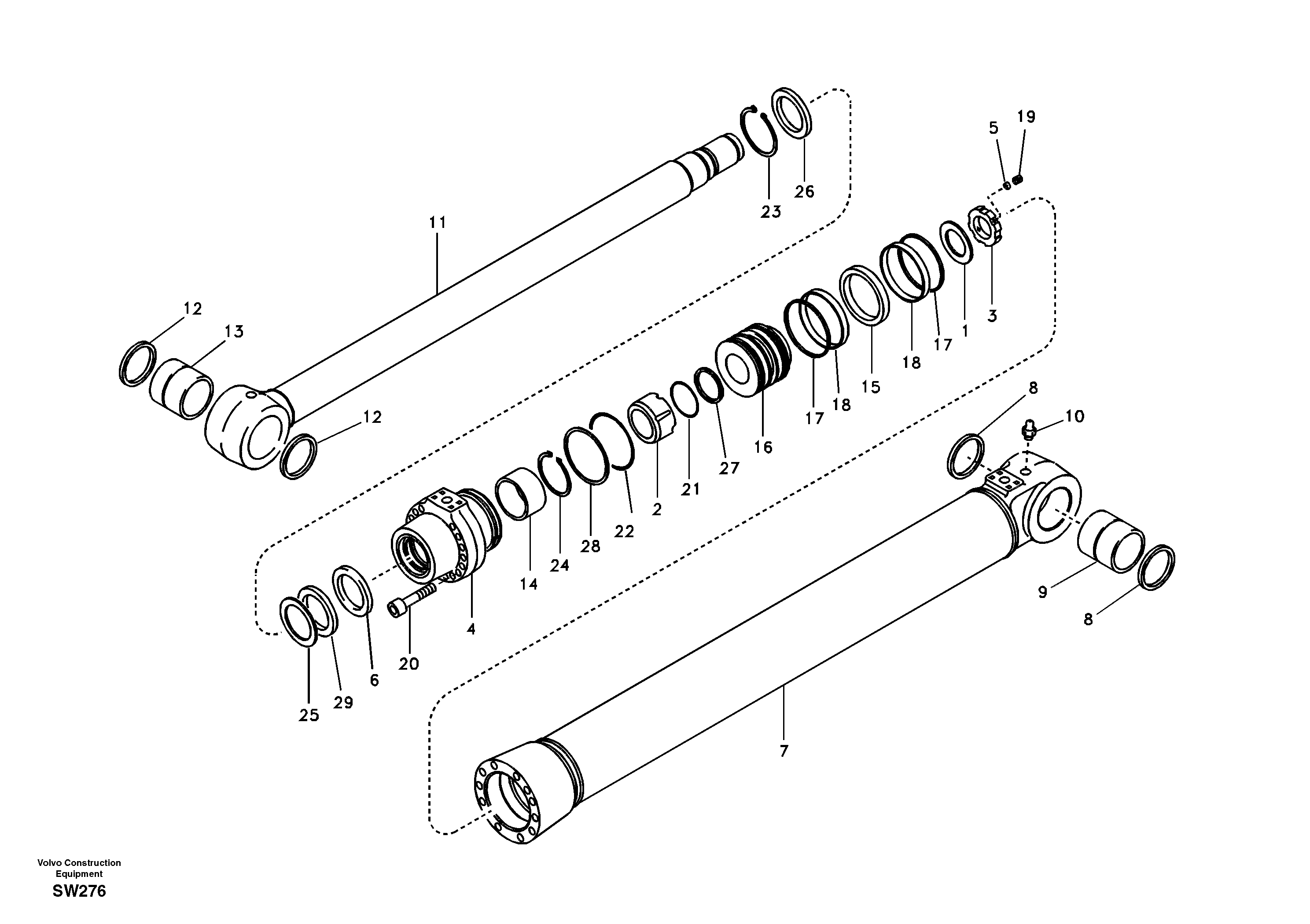 Boom cylinder — volvo parts diagram