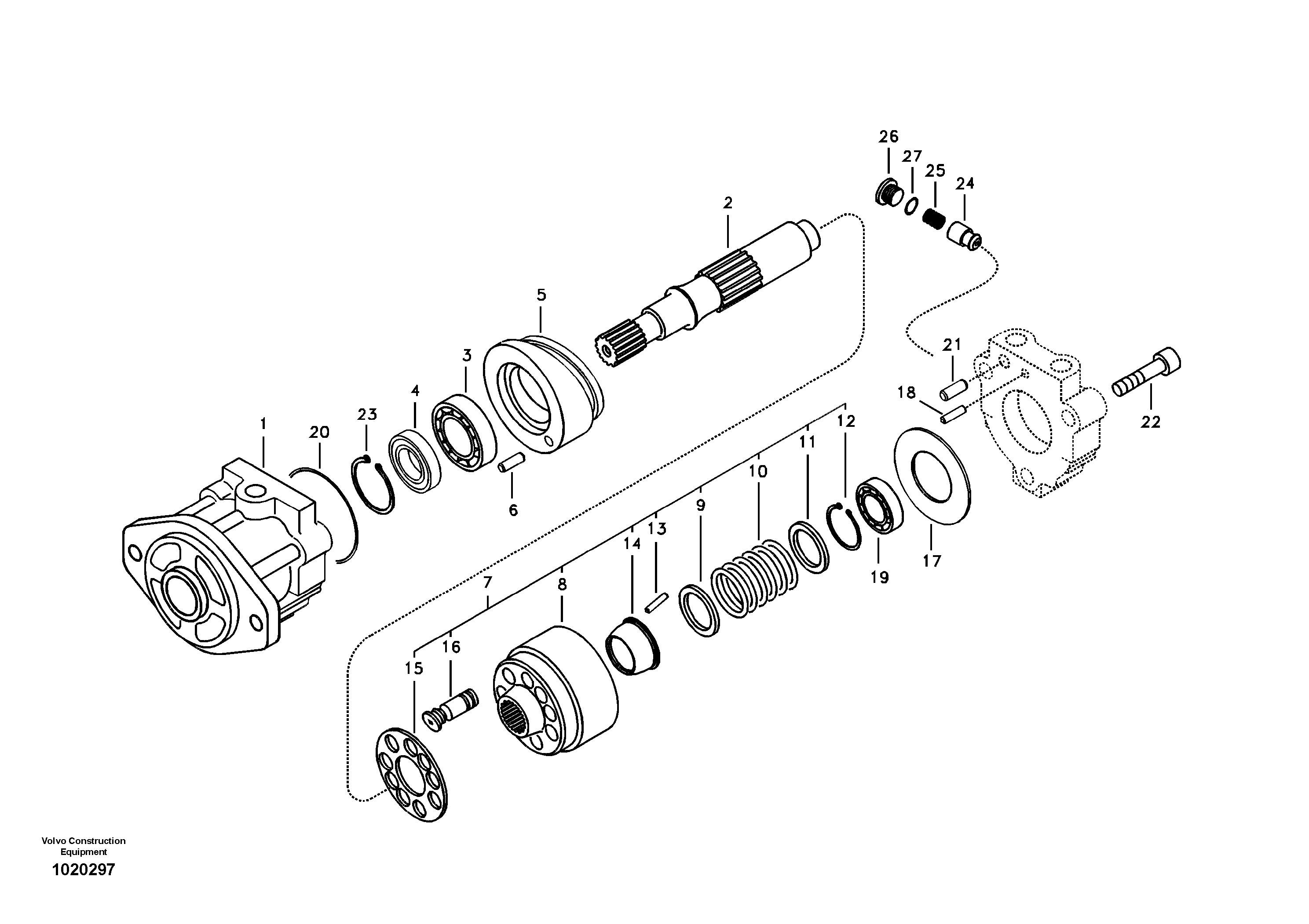 Hydraulic system, oil cooling fan motor — volvo parts diagram