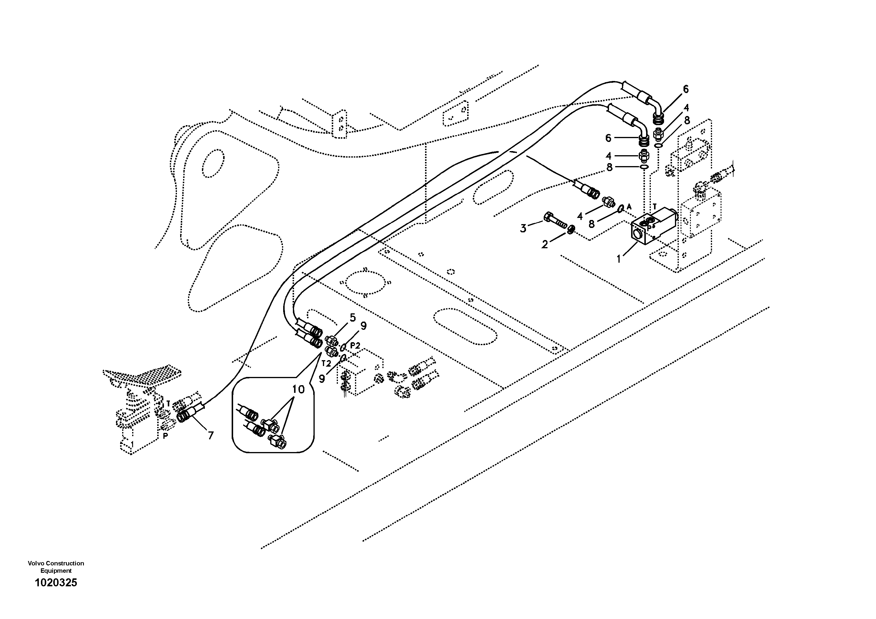 Working hydraulic, hammer and shear for 2nd pump flow — volvo parts diagram
