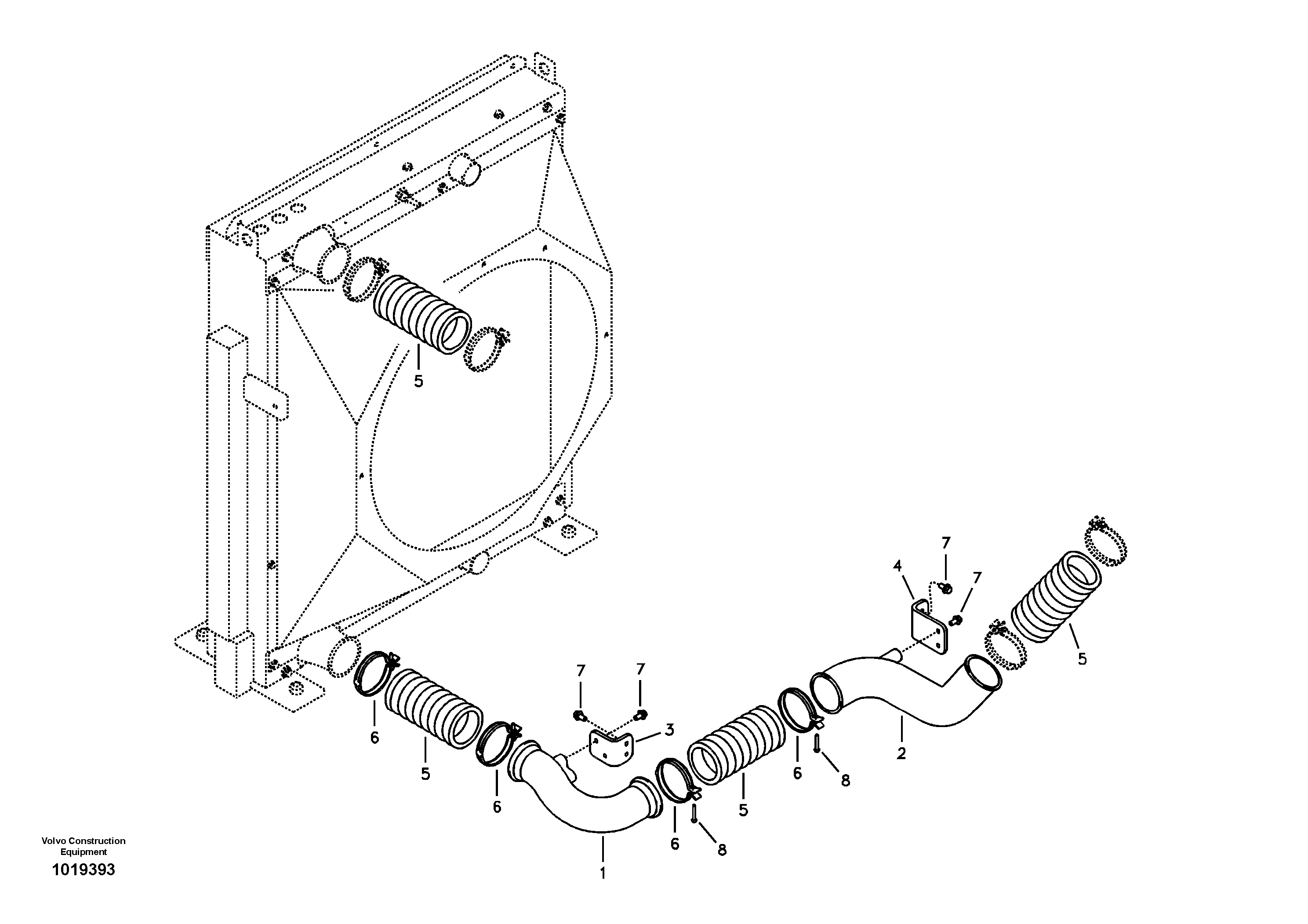 Charge air cooler, plumbing — volvo parts diagram