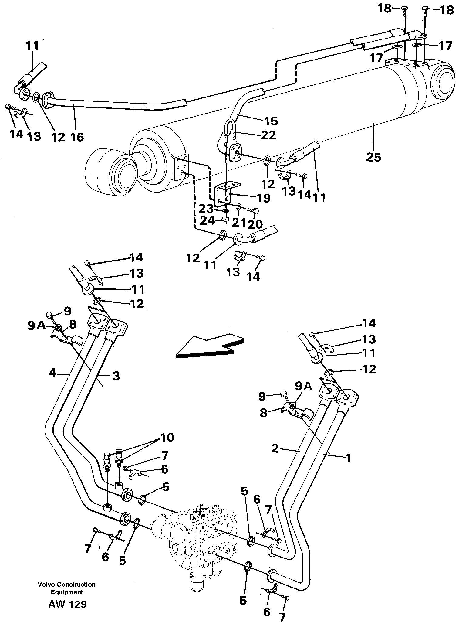 Hydraulic system, tilt function.  USA,   33809 — volvo parts diagram