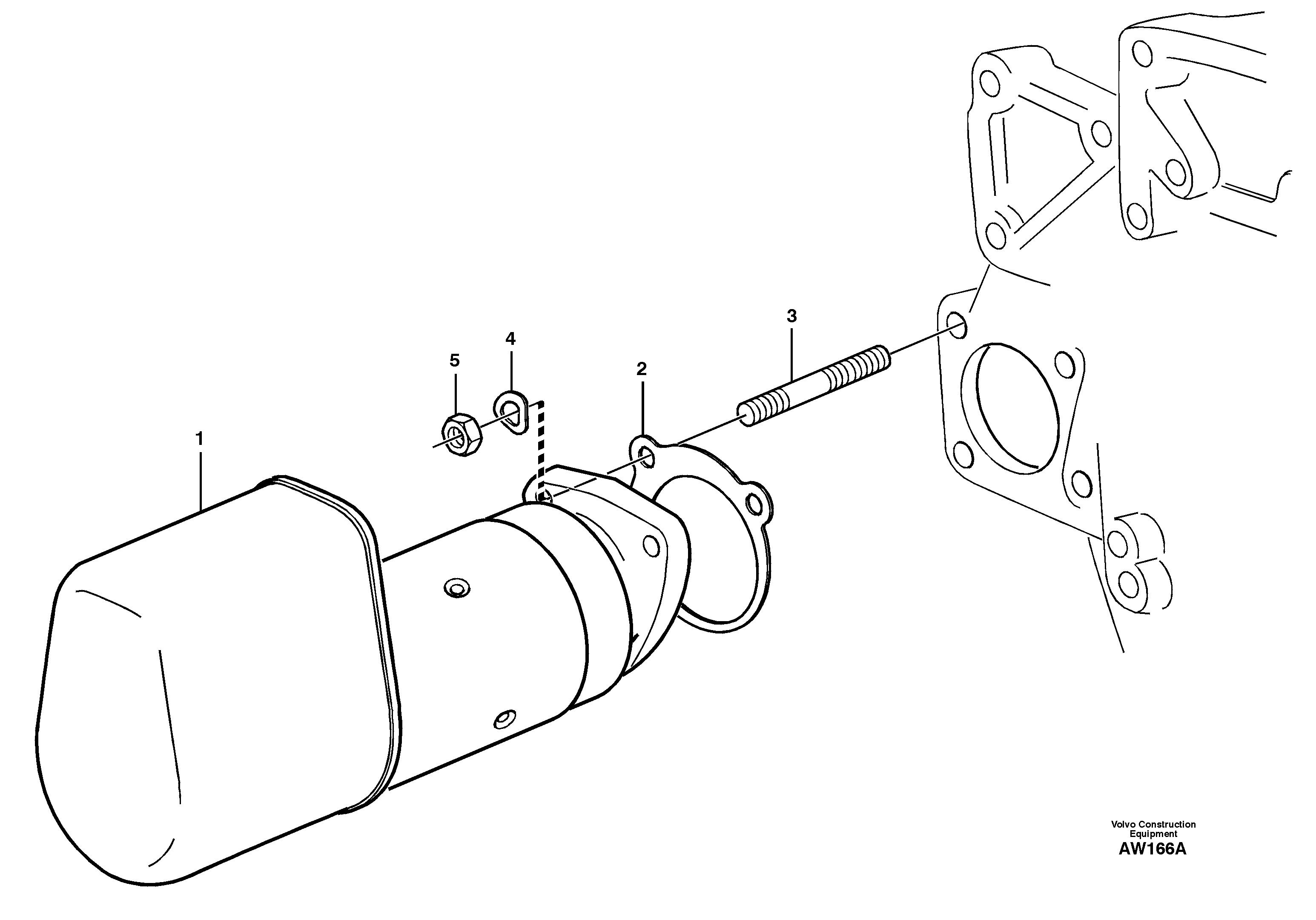 Starter motor with assembling details — volvo parts diagram