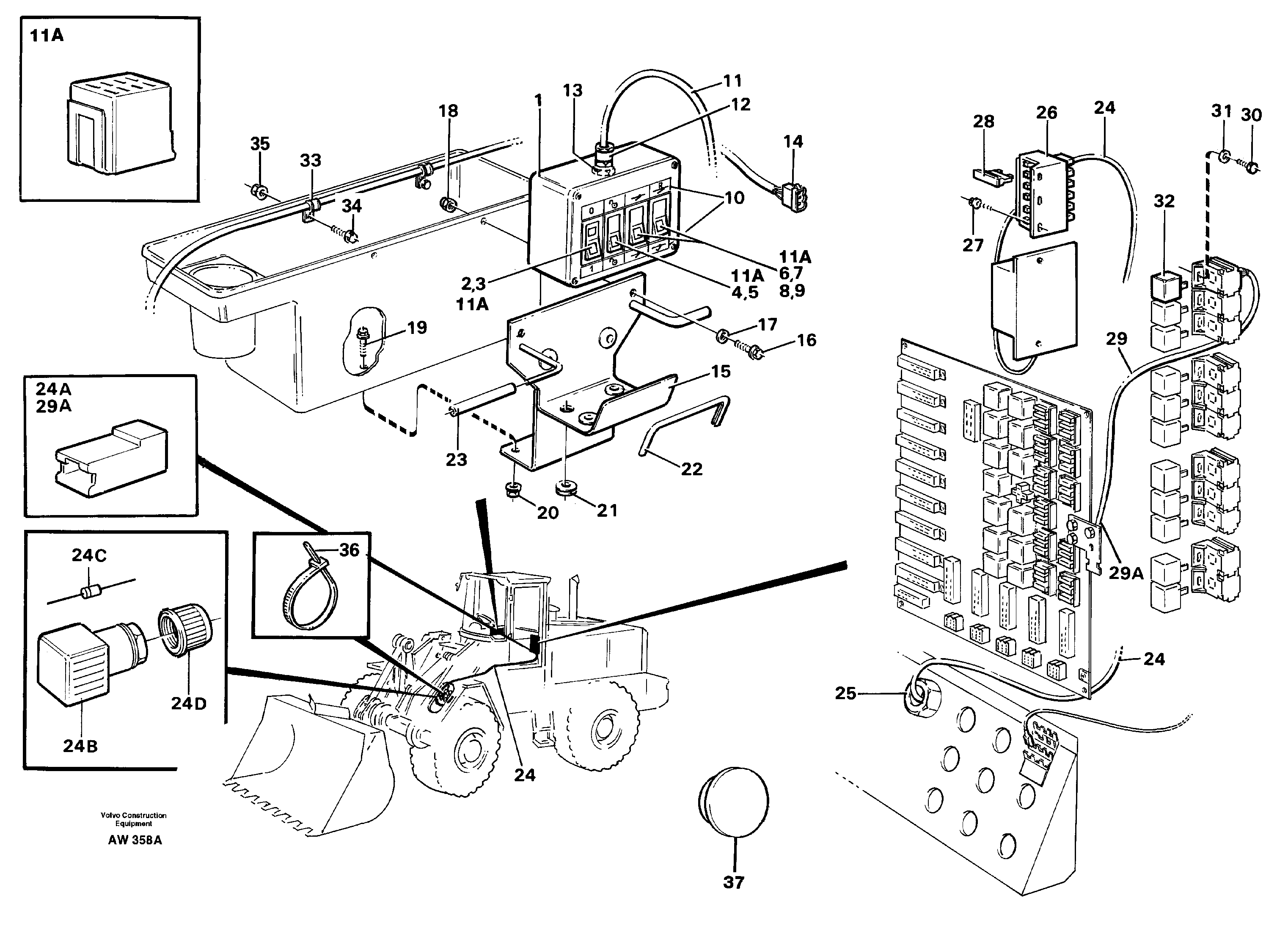 Switch panel  33809 — volvo parts diagram