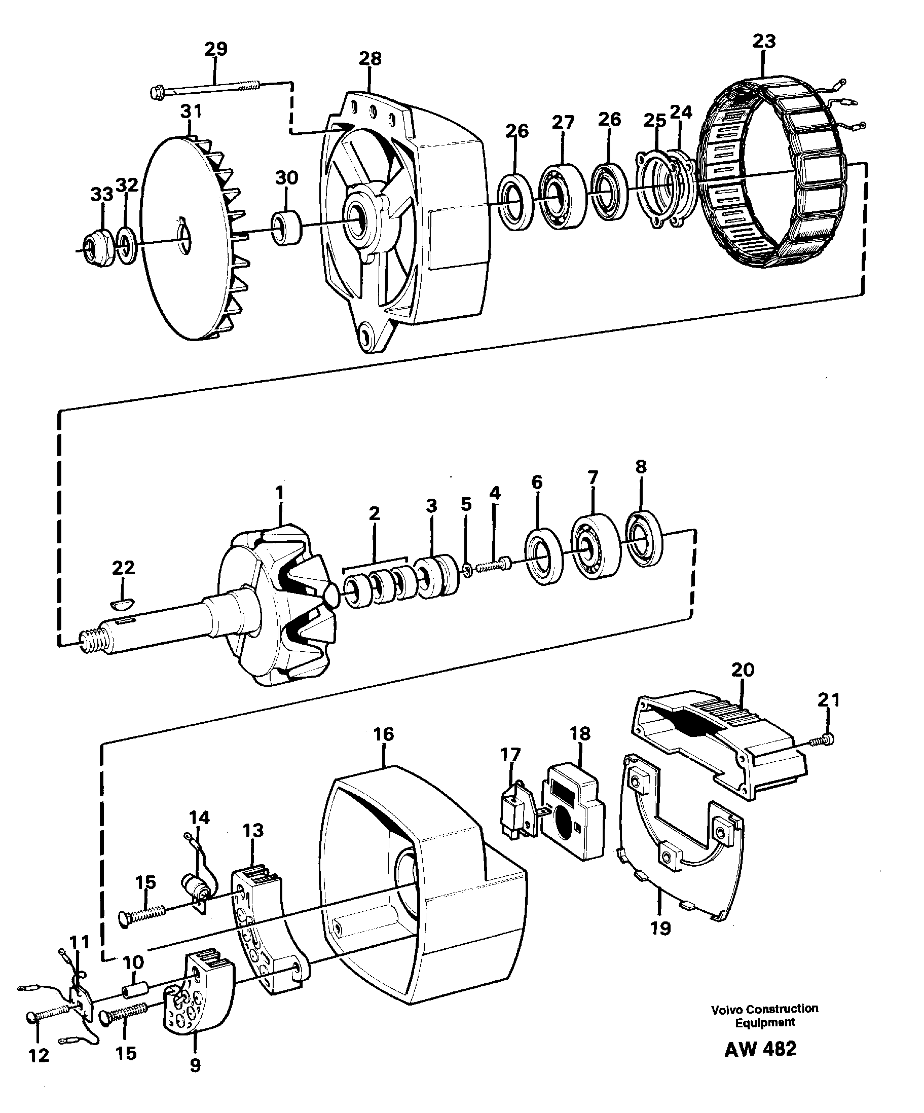 Alternator.  94719,  80104 — volvo parts diagram
