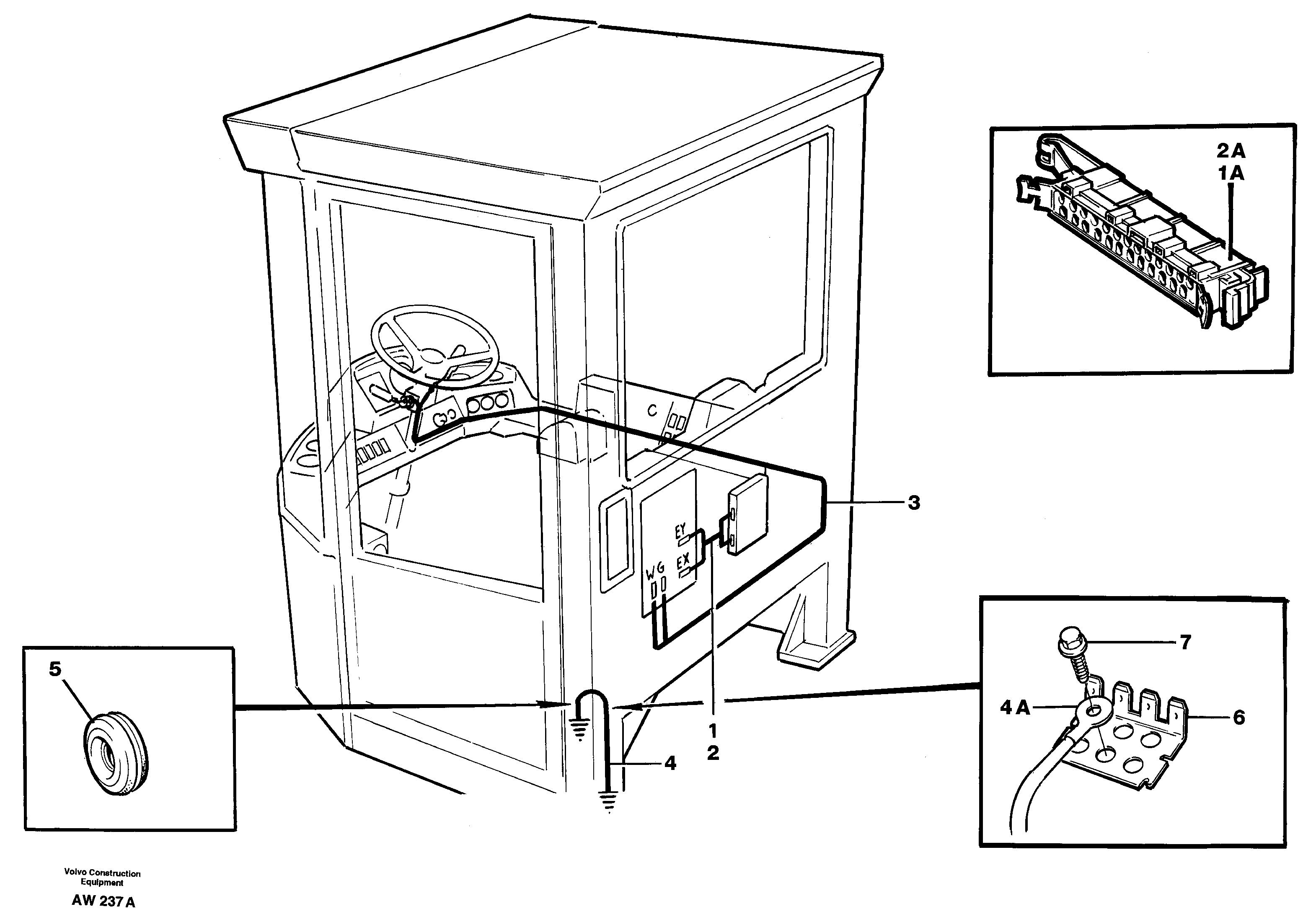 Cable harnesses, cab — volvo parts diagram