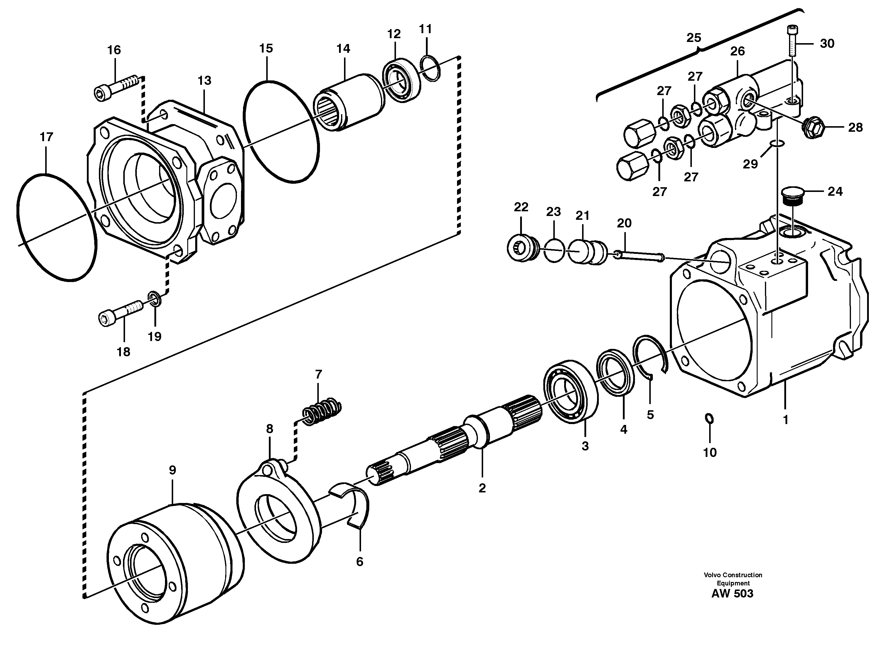 Hydraulic pump, control pump — volvo parts diagram