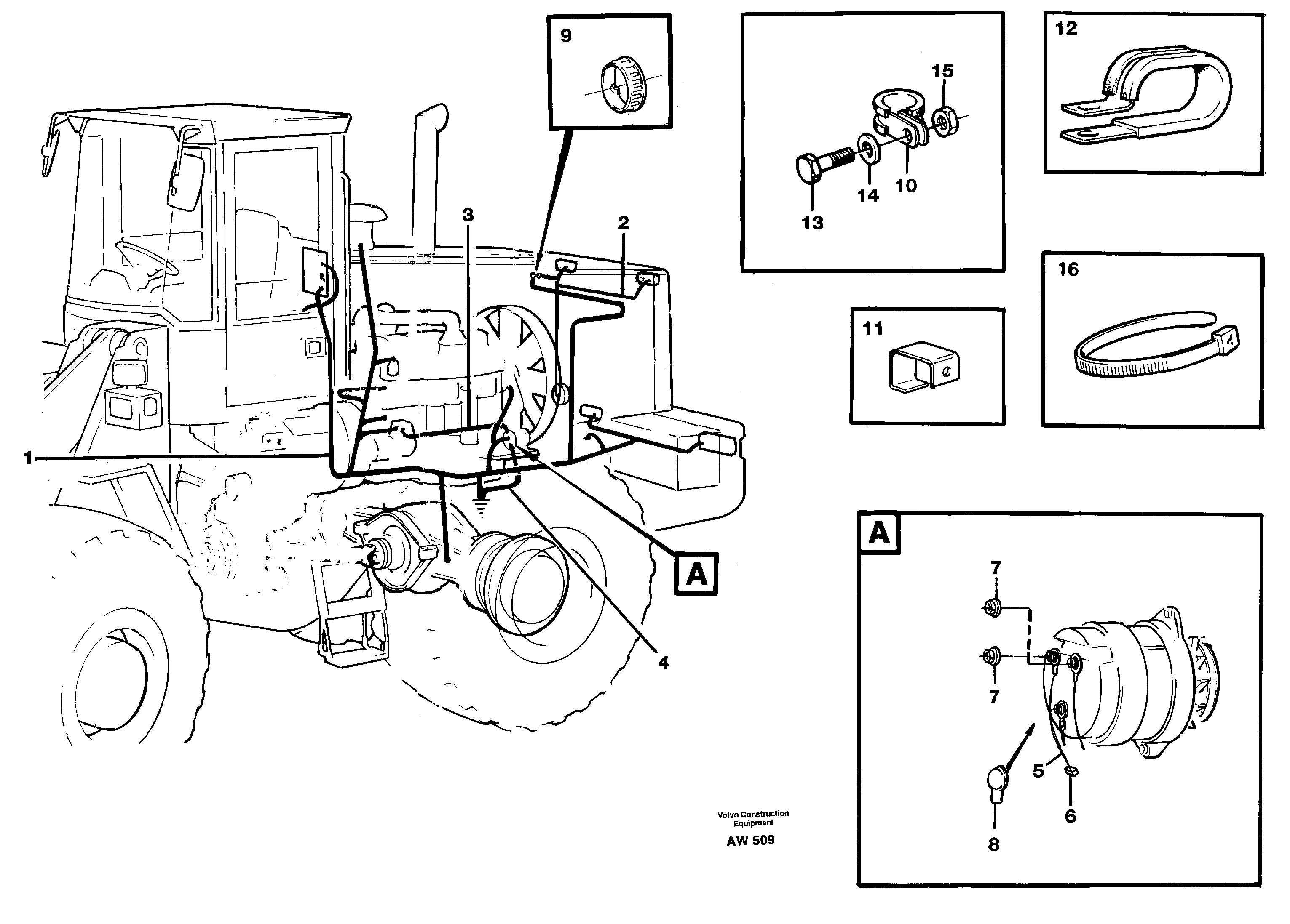 Cable harnesses, rear. — volvo parts diagram