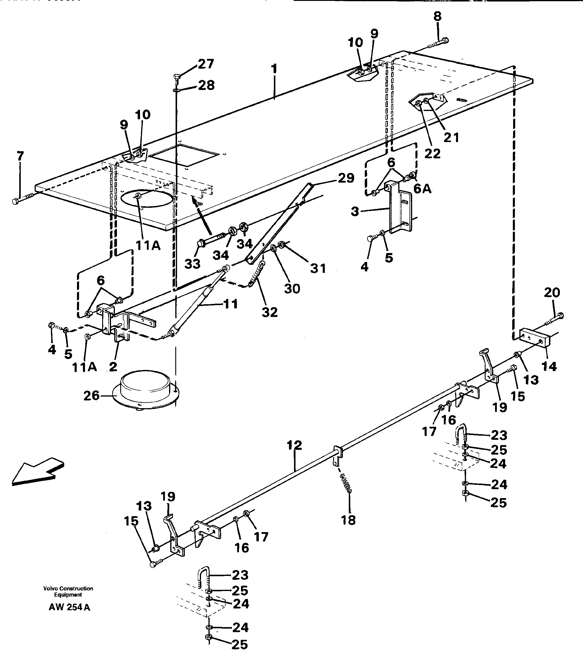 Engine cover.  STD SER NO - 2824, 2826 - 2848, 2850 - 3000. — volvo parts diagram