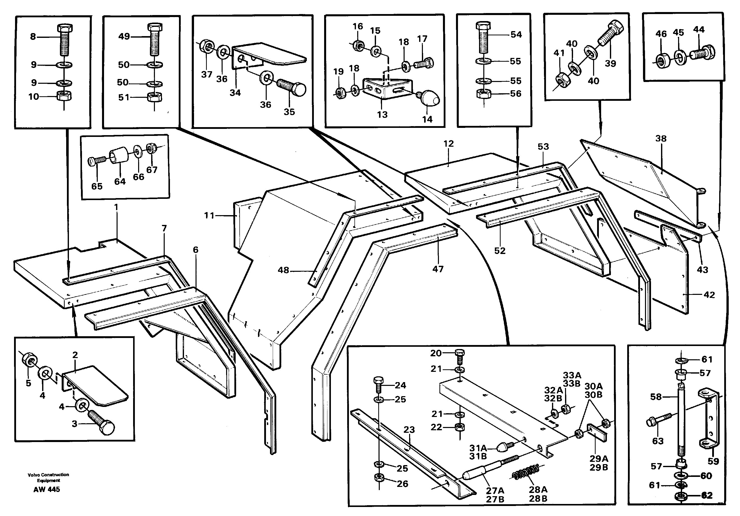 Swing out rear mudguards.  94952 — volvo parts diagram