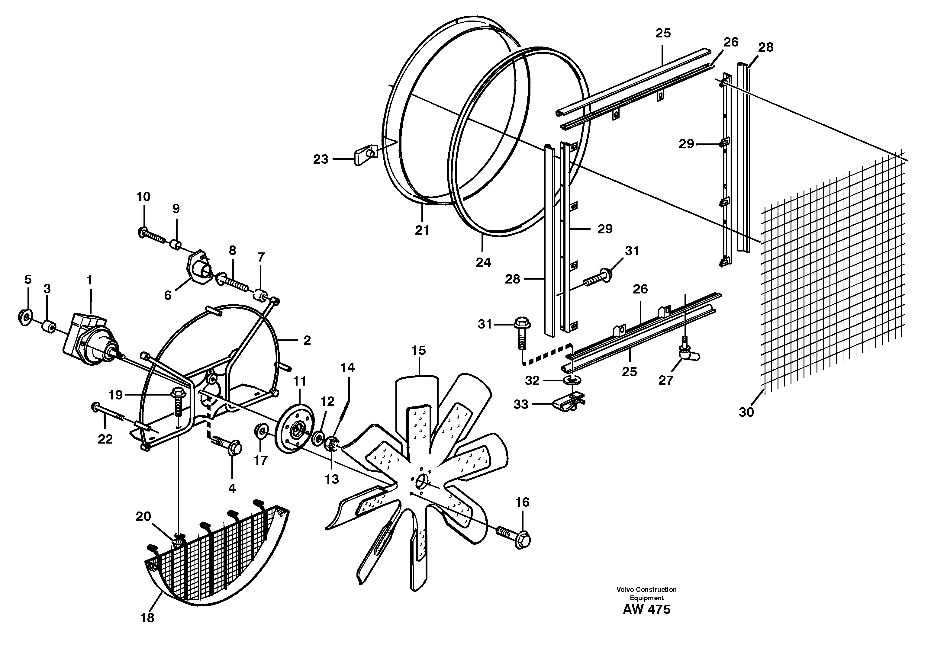 Fan and fan shroud. — volvo parts diagram