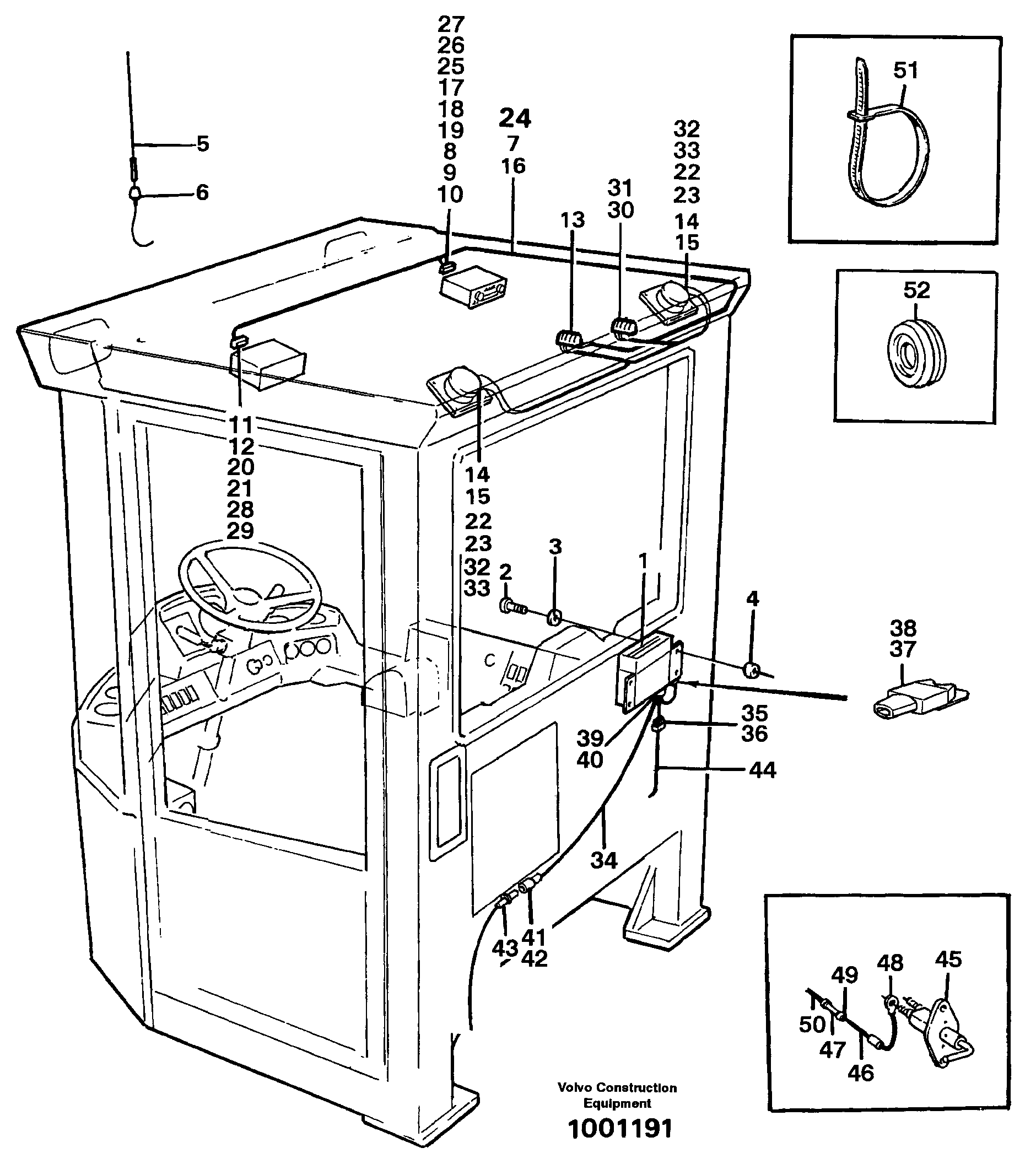 Cable harness for radio.  91936 — volvo parts diagram