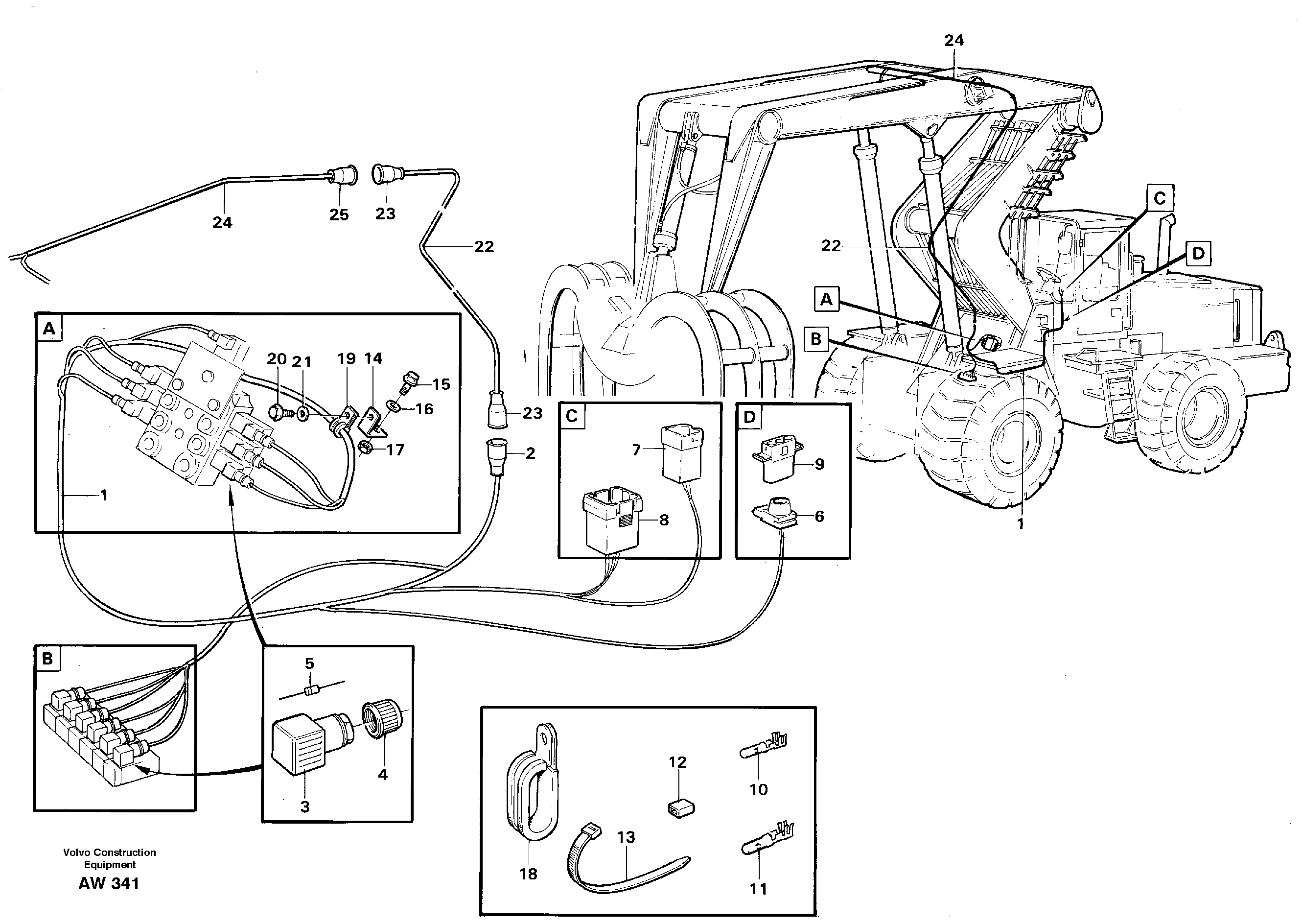Cable harness for high lift.  33808 — volvo parts diagram