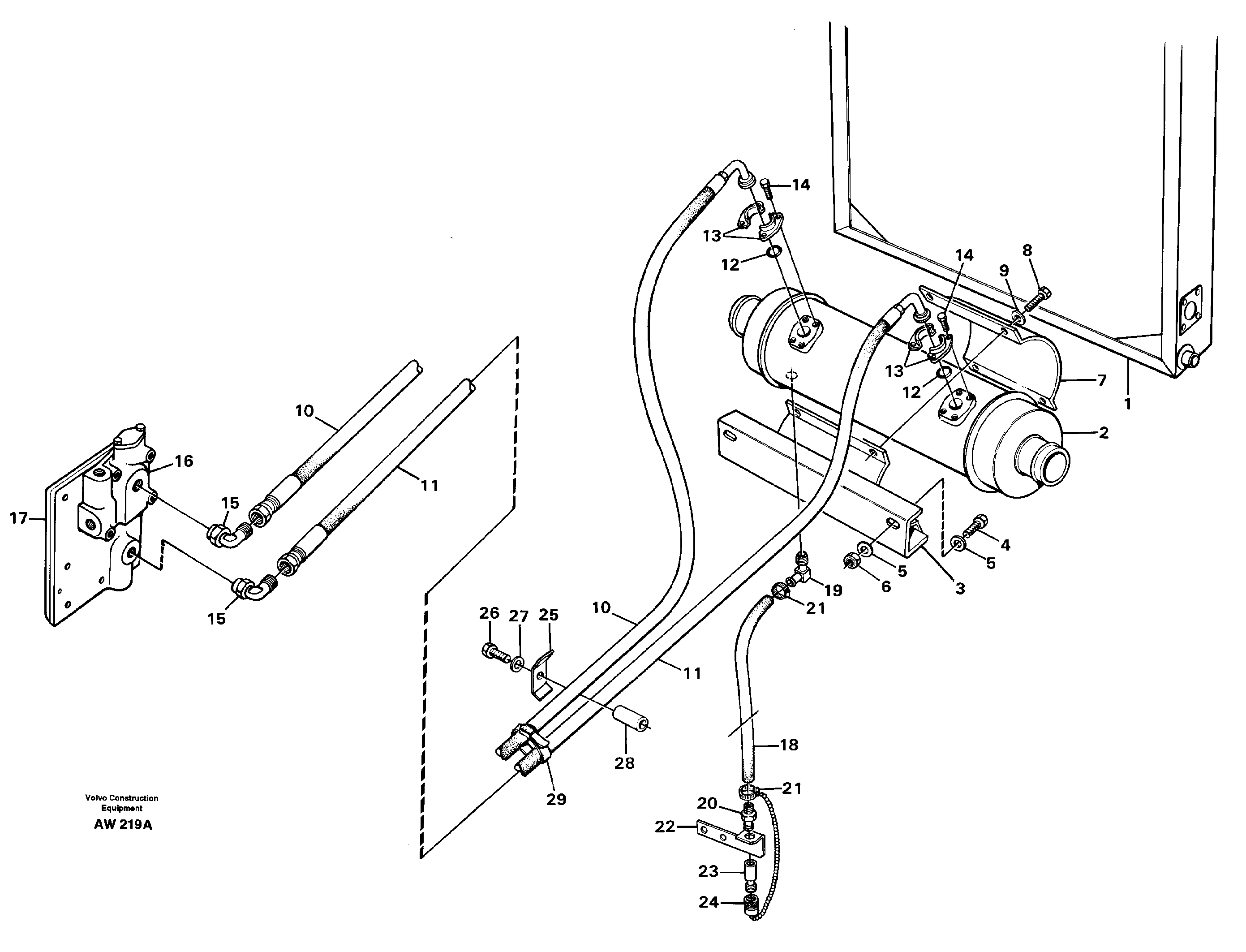 Oil cooler.  STD SER NO - 2824, 2826 - 2848, 2850 - 3000. — volvo parts diagram