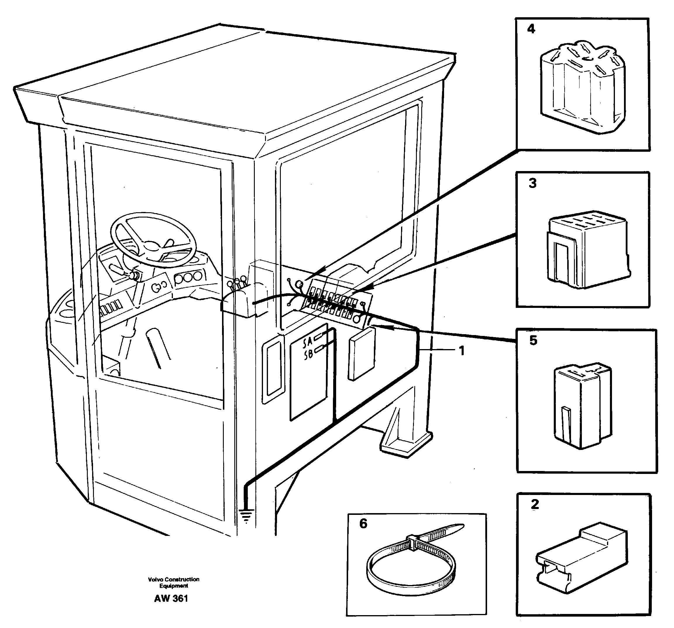 Cable harnesses, cab — volvo parts diagram