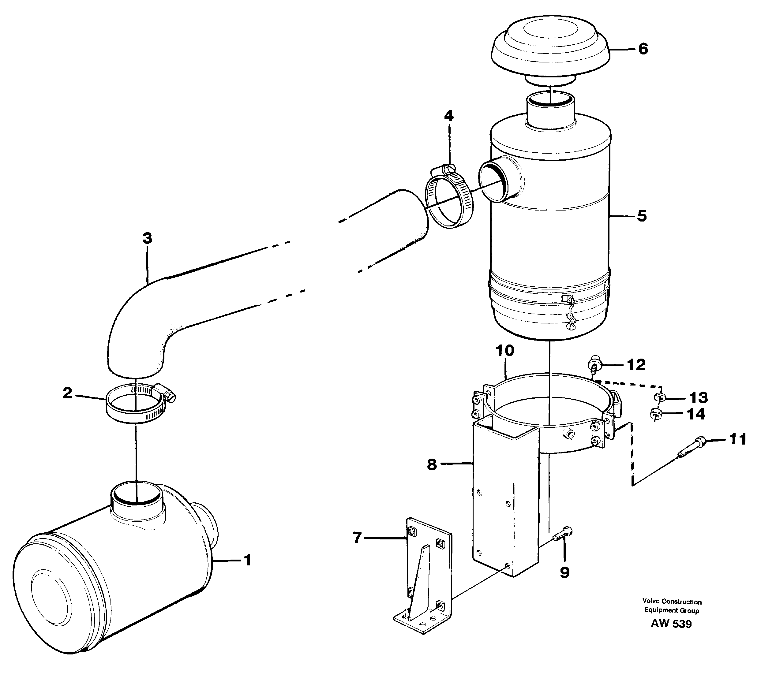 Oil-bath precleaner.  93950 — volvo parts diagram