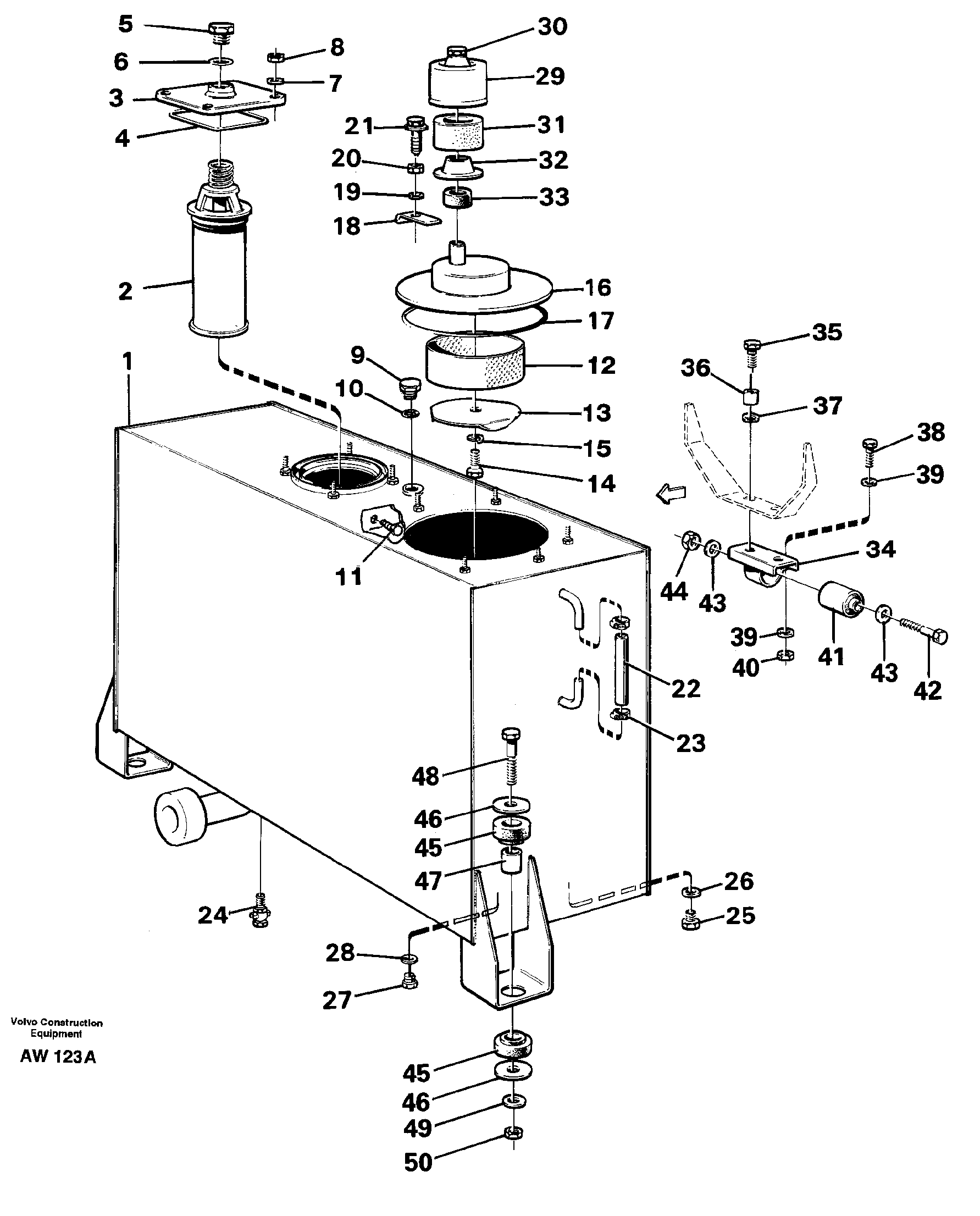 Hydraulic oil tank — volvo parts diagram