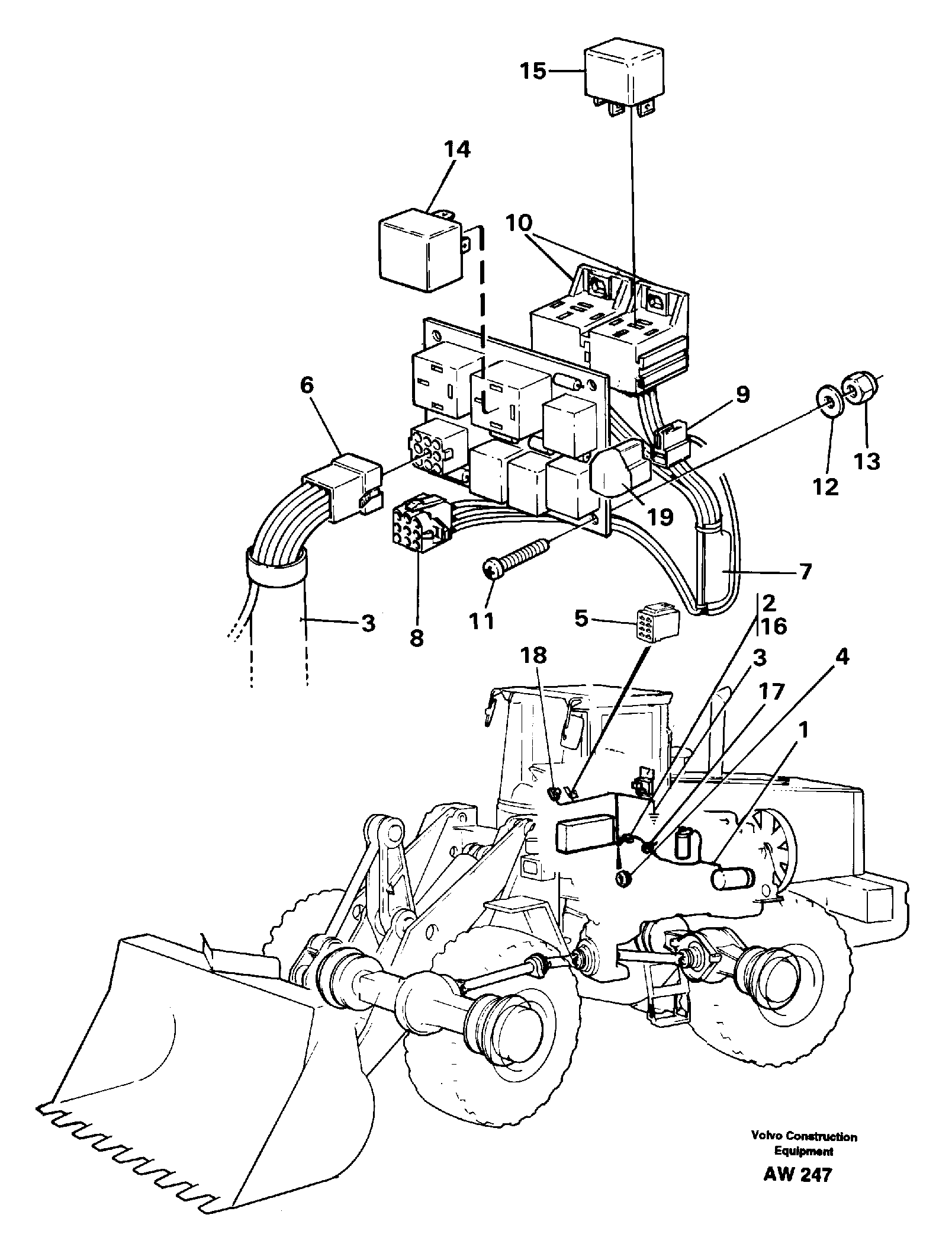 Cable harness for air conditioning.  92792,  93448 — volvo parts diagram