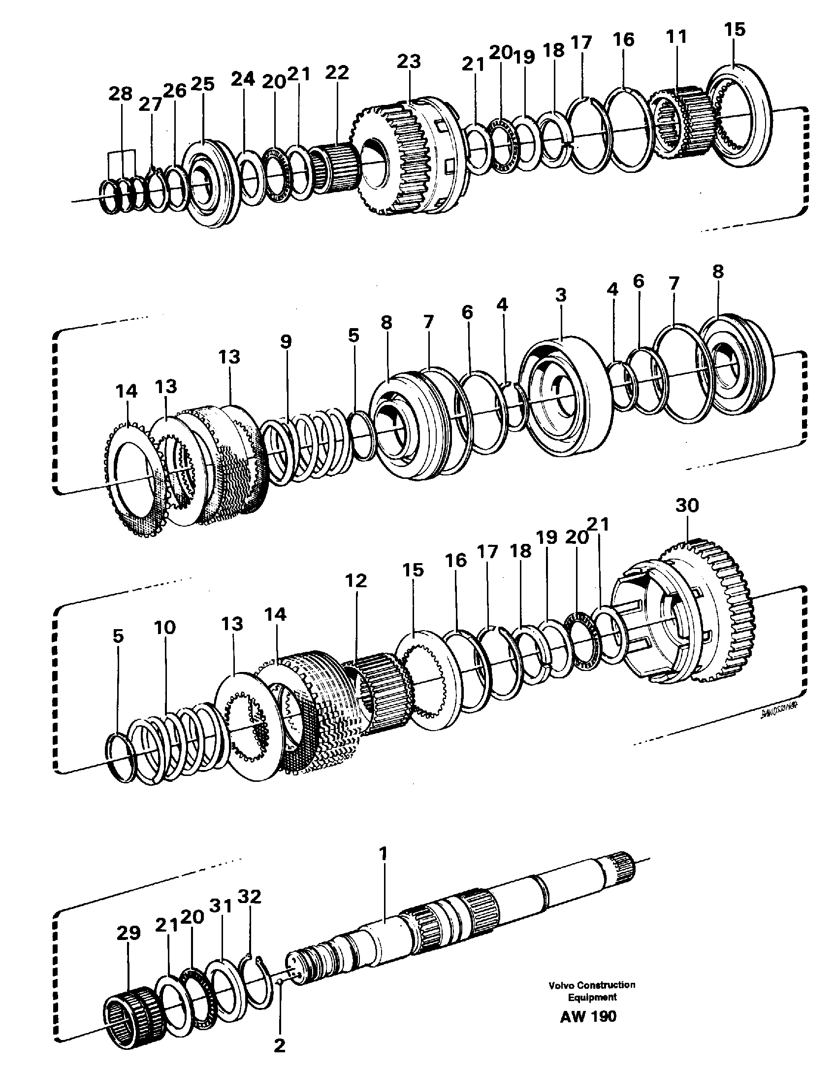 Hydraulic clutch, 3rd / 4th speed — volvo parts diagram