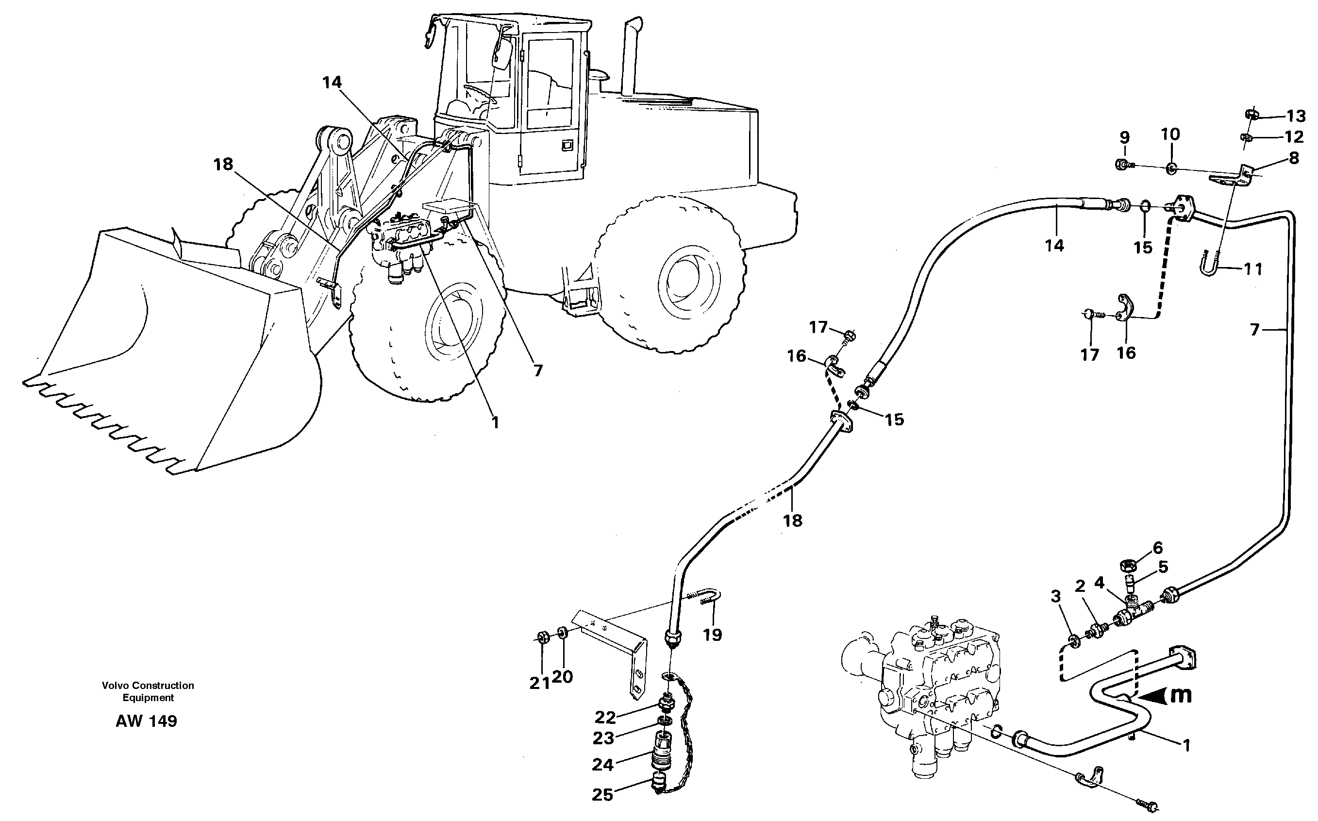 Hydraulic system, 3:rd function, return line.  94954,   94955 — volvo parts diagram