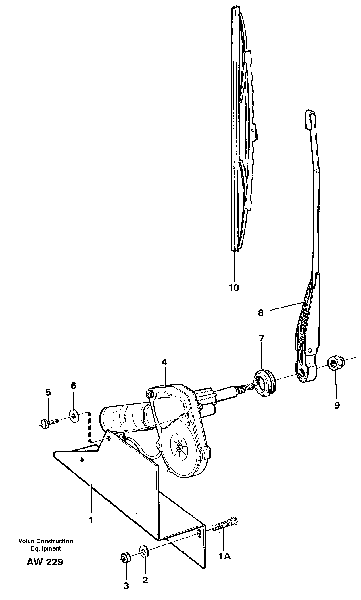Windshield wiper, rear — volvo parts diagram
