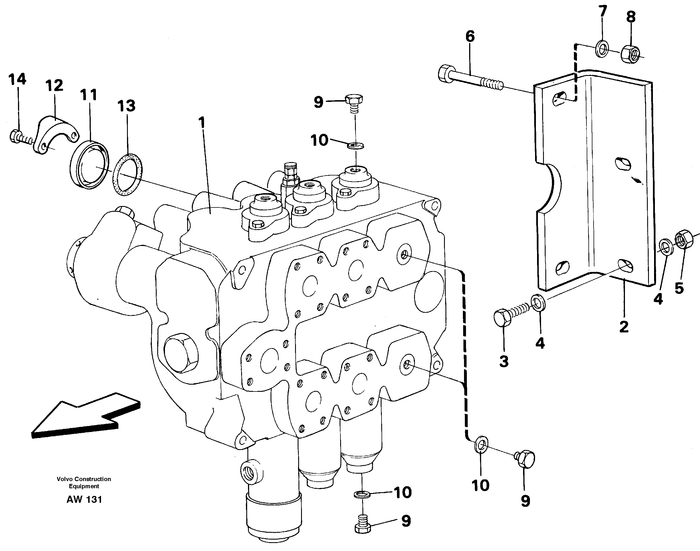 Control valve with fitting parts.  STD,   USA,   33808,   33809 — volvo parts diagram