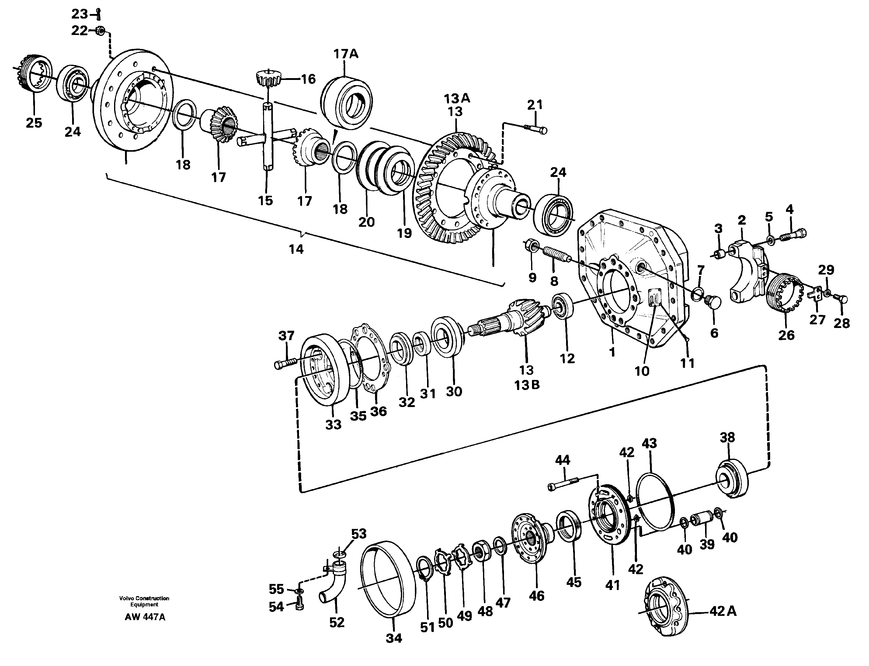 Final drive, rear  23875,   23856.   AWB 40 — volvo parts diagram