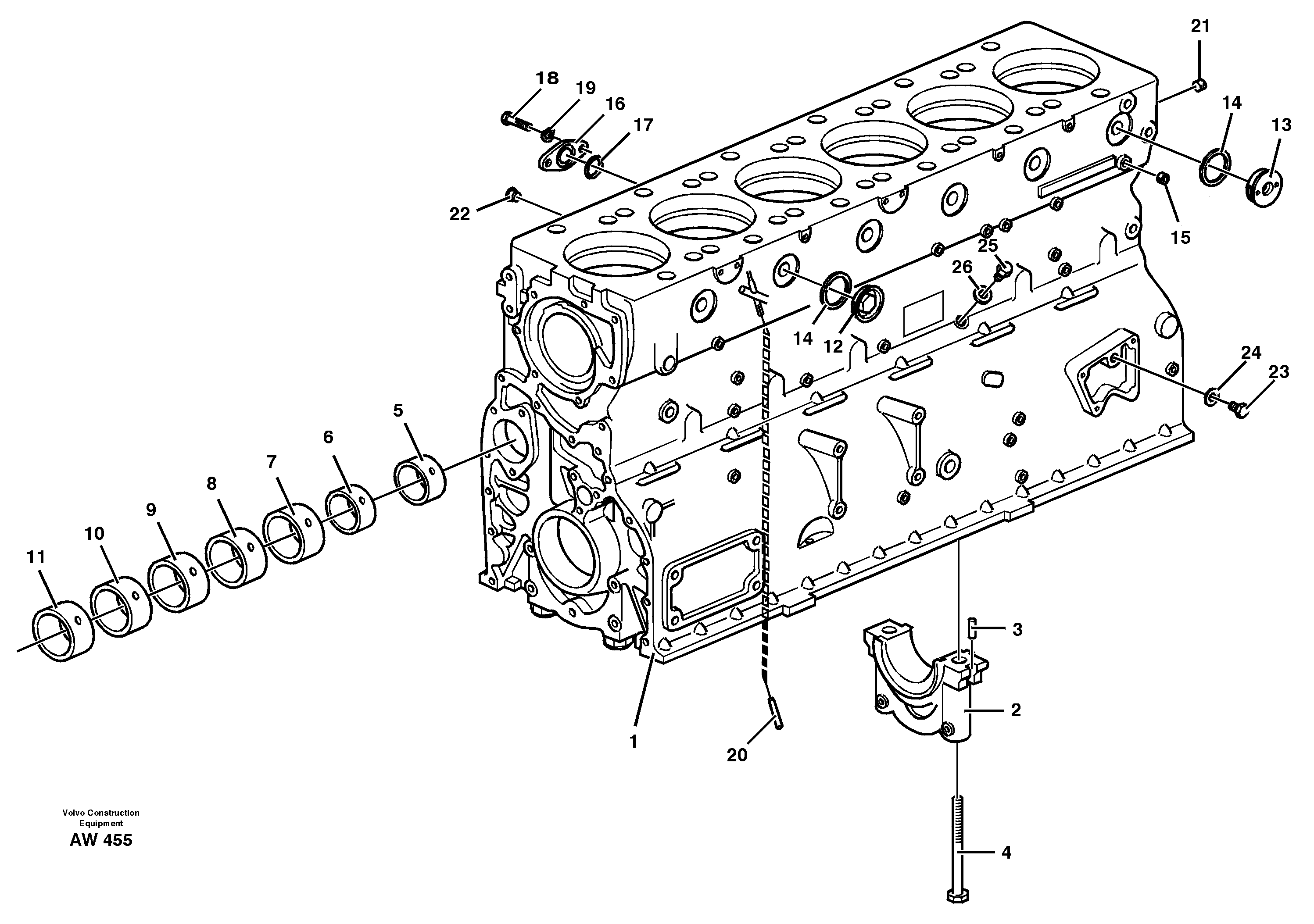 Cylinder block — volvo parts diagram