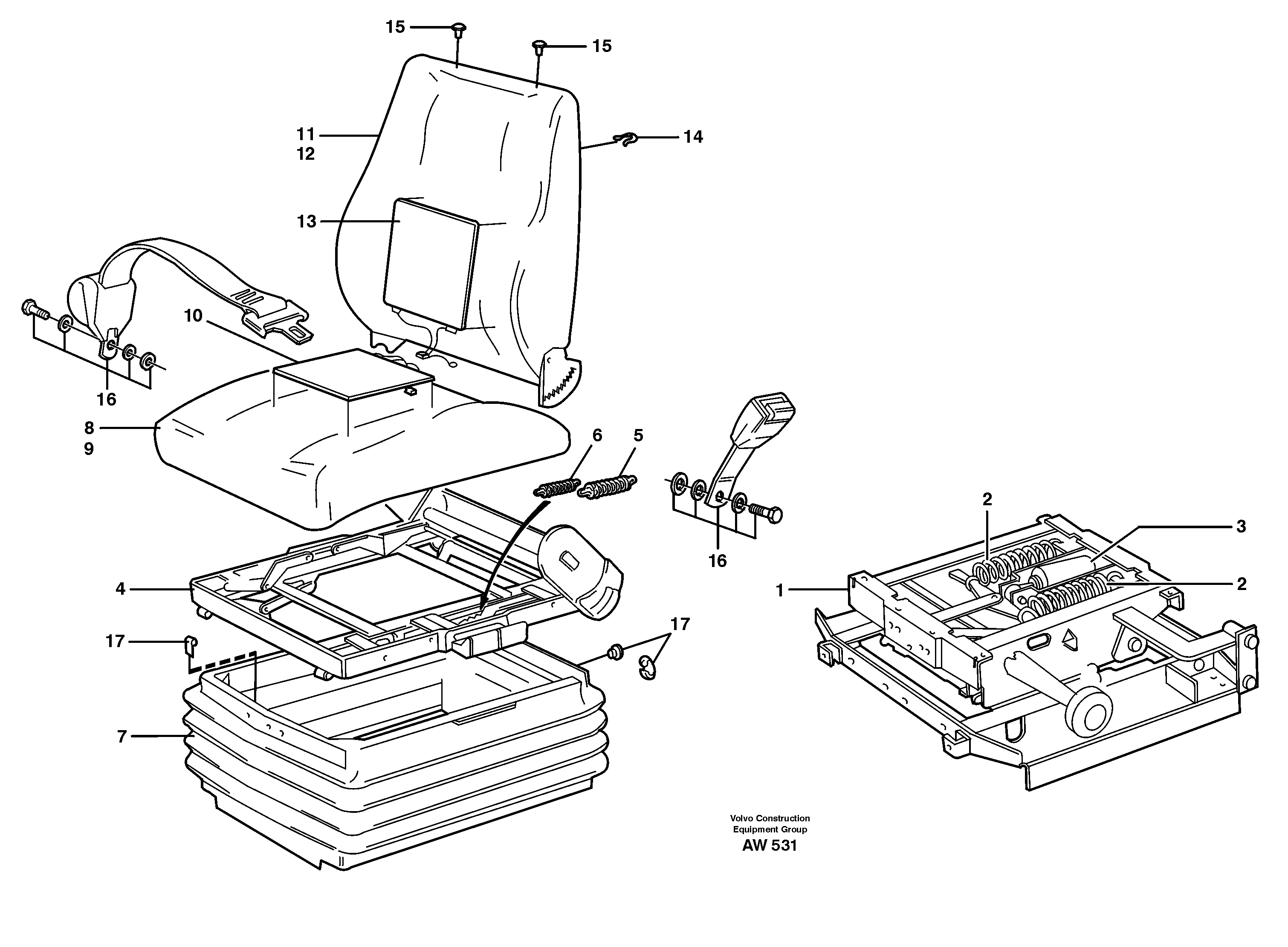 Operator's seat, ISRI.  94901, 94903 — volvo parts diagram
