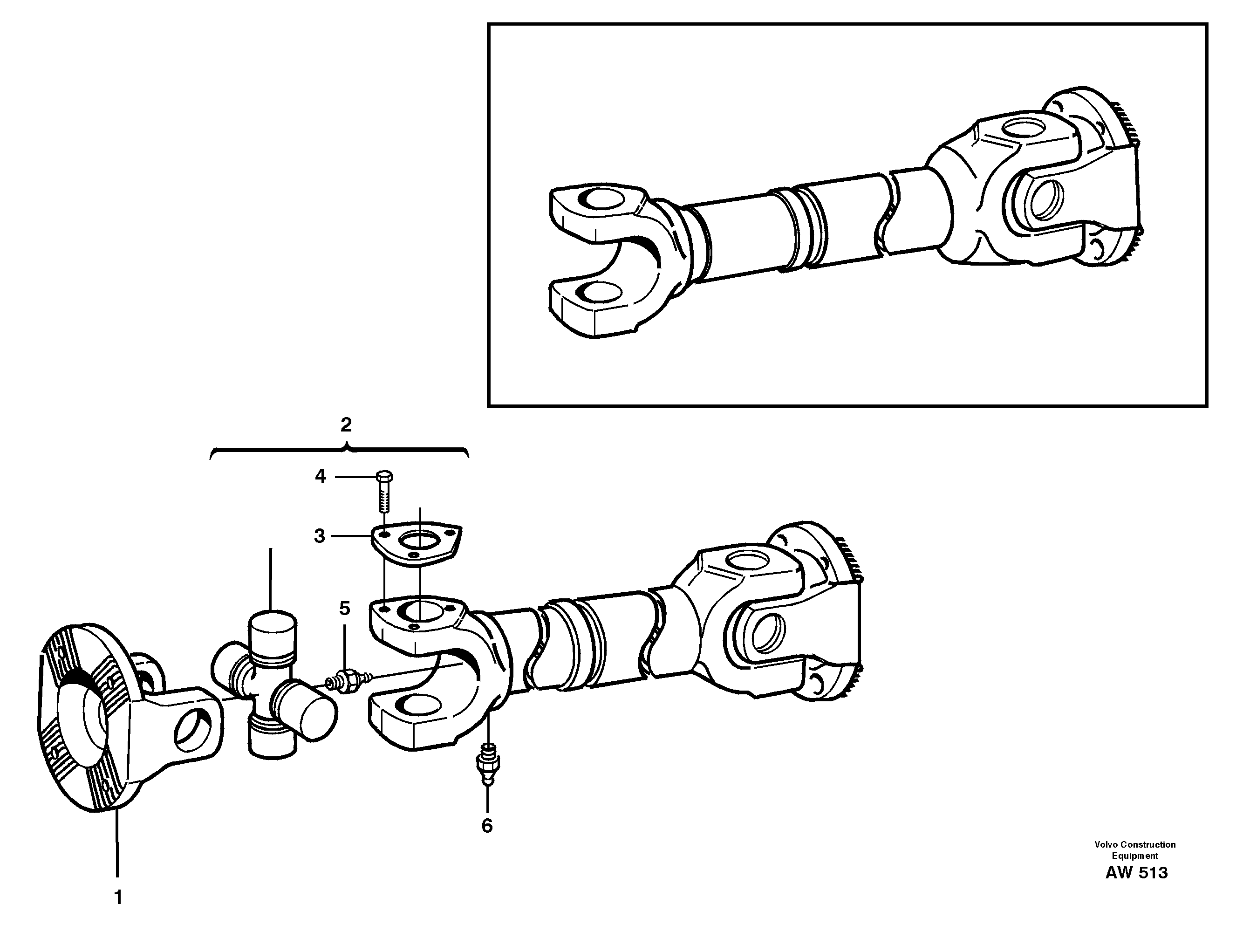 Propeller shaft — volvo parts diagram