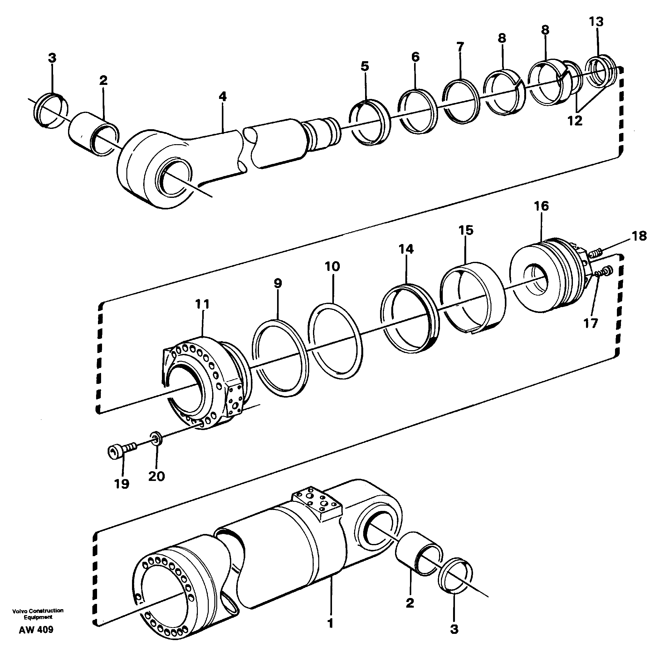 Hydraulic cylinder, tilt  93438 — volvo parts diagram