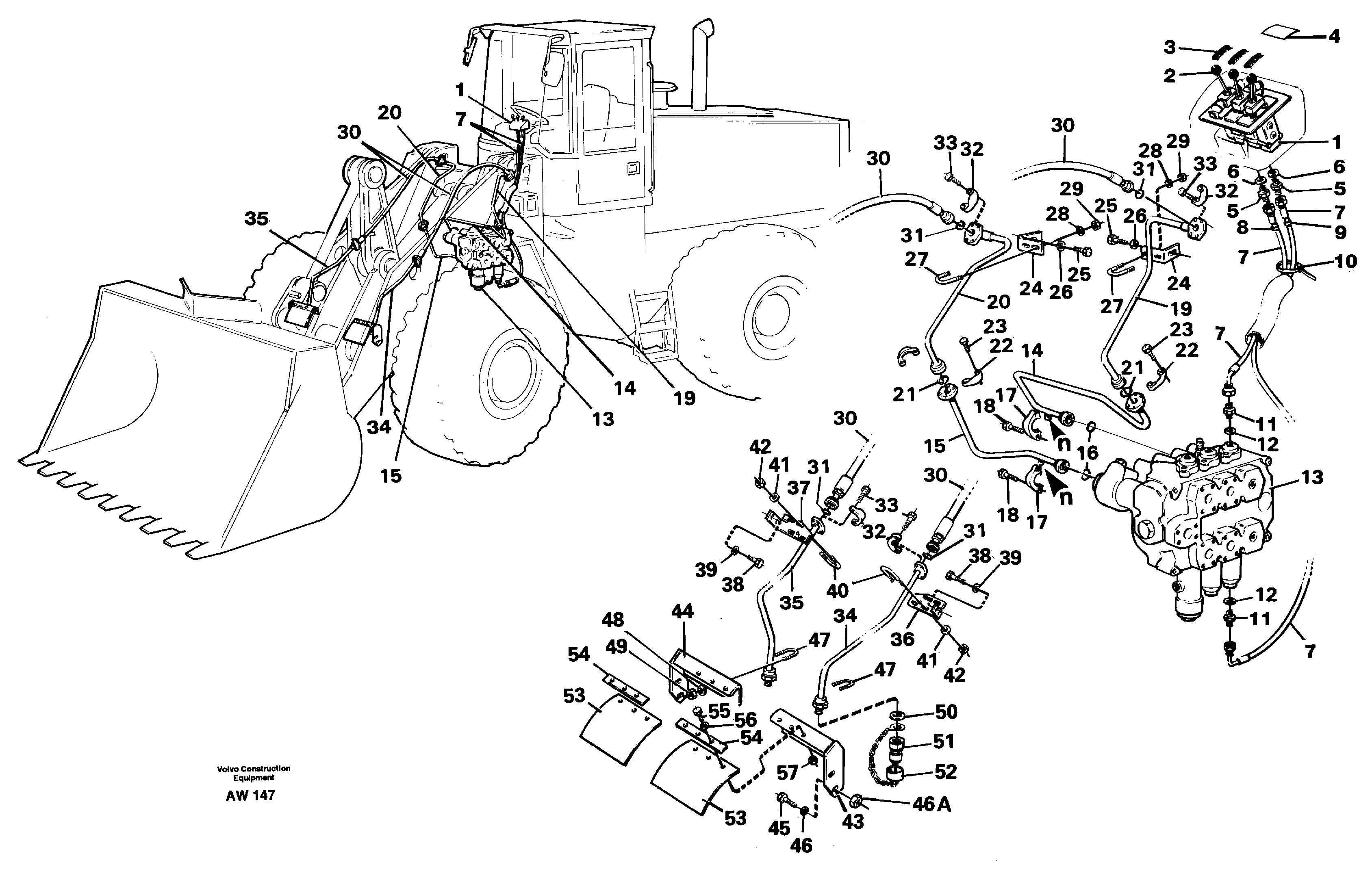 Hydraulic system, 3:rd function.  94957,   94962 — volvo parts diagram