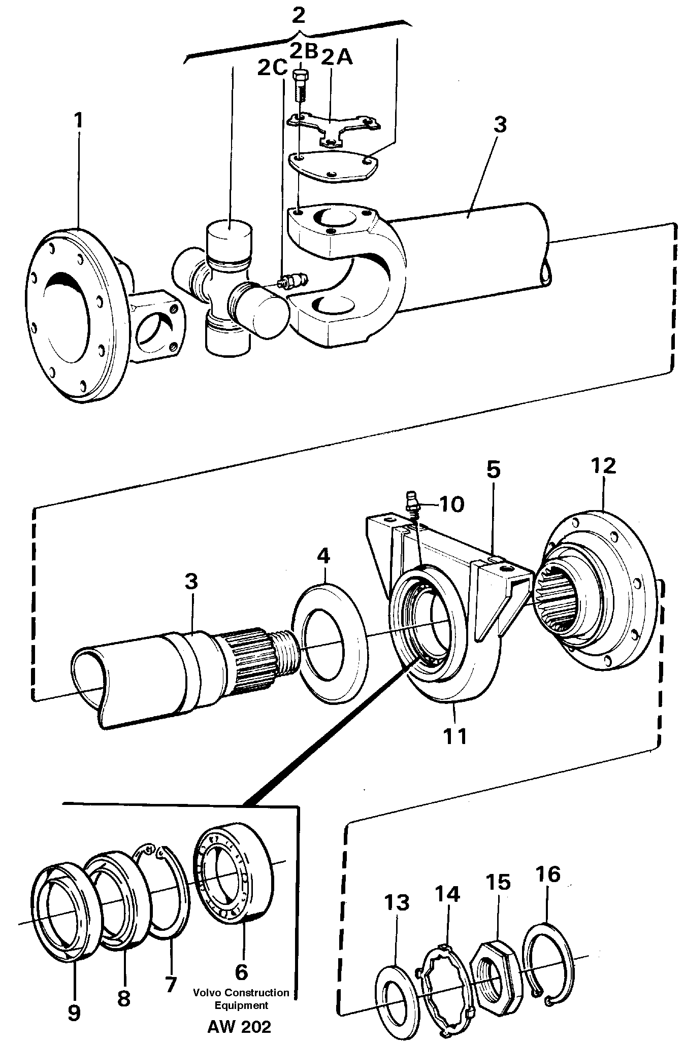 Propeller shaft — volvo parts diagram