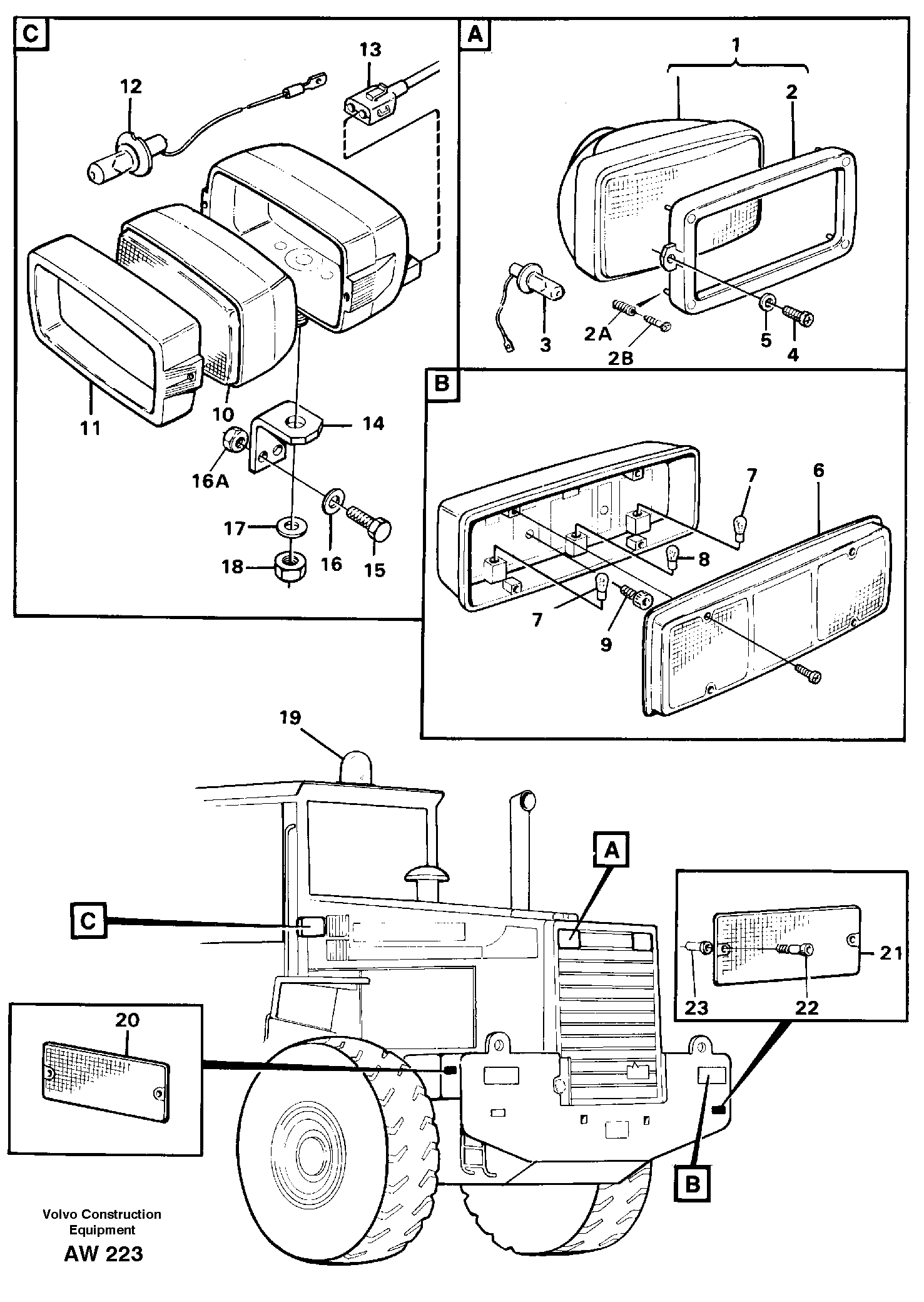 Lighting, rear — volvo parts diagram