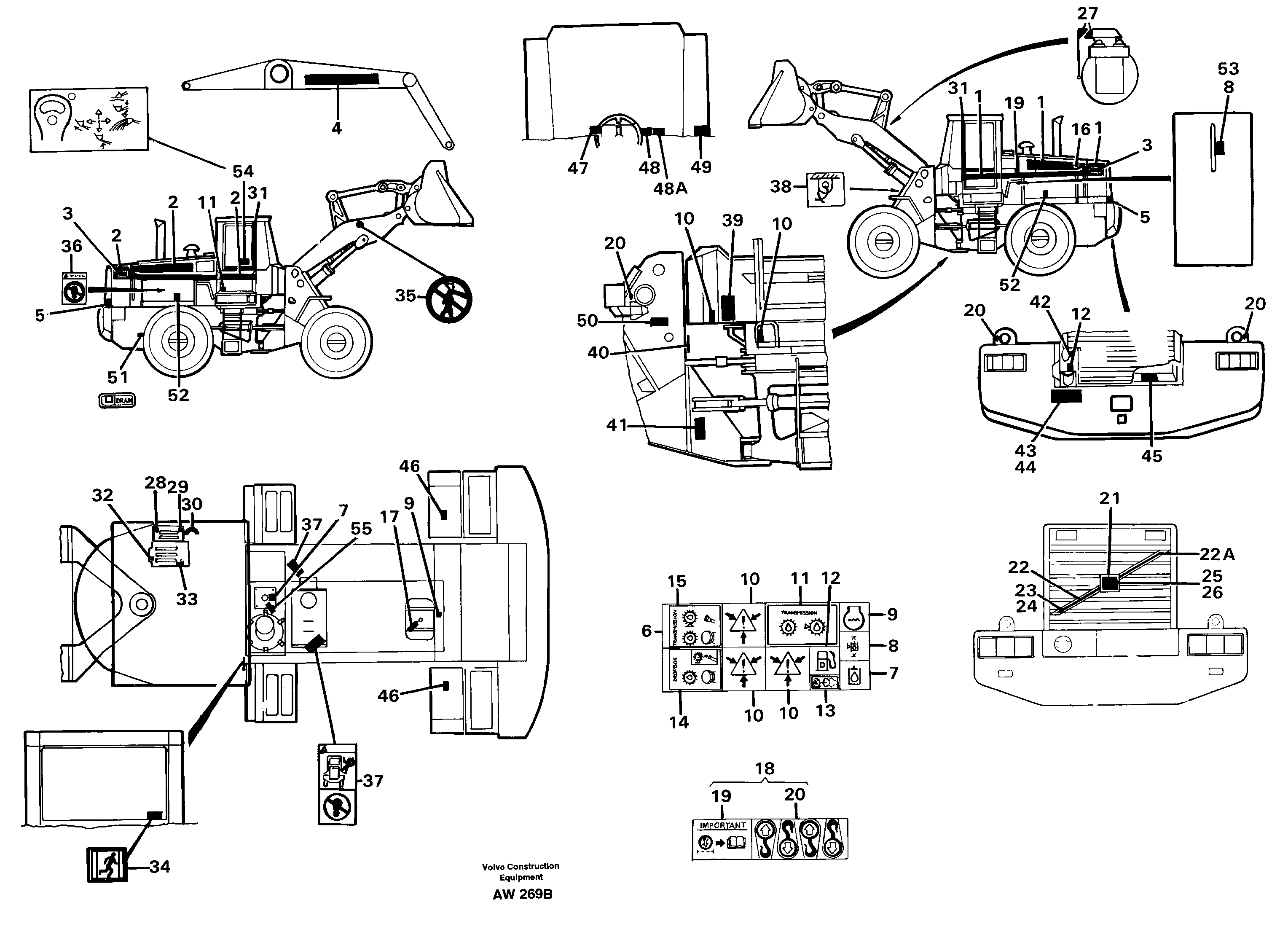 Sign plates and decals — volvo parts diagram