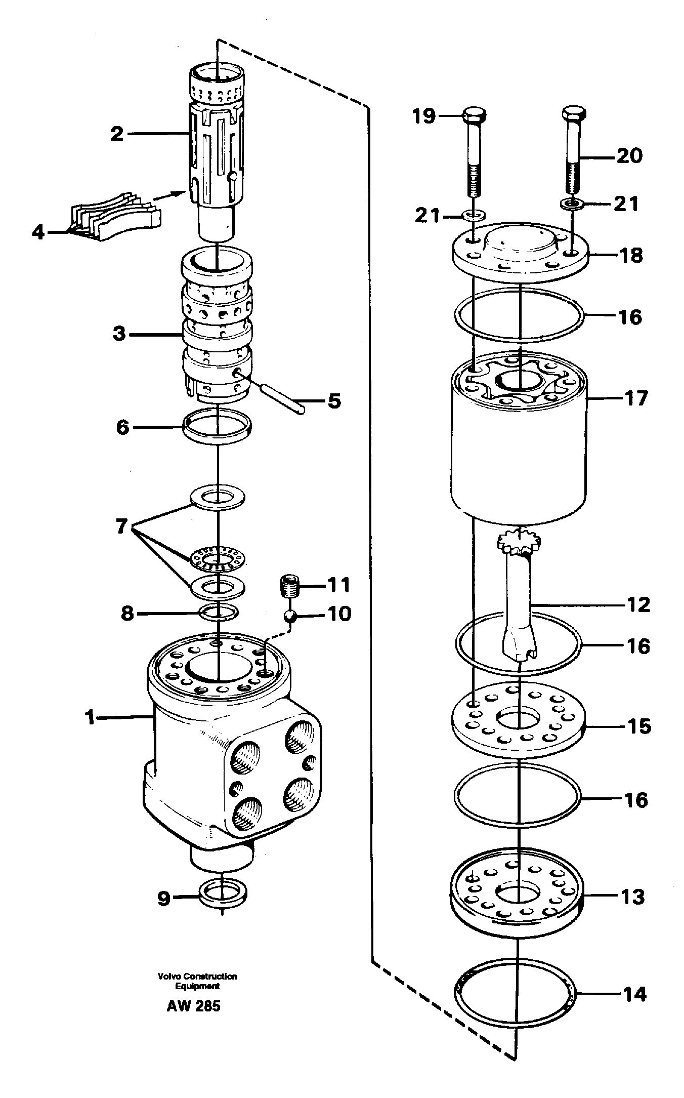 Steering unit — volvo parts diagram