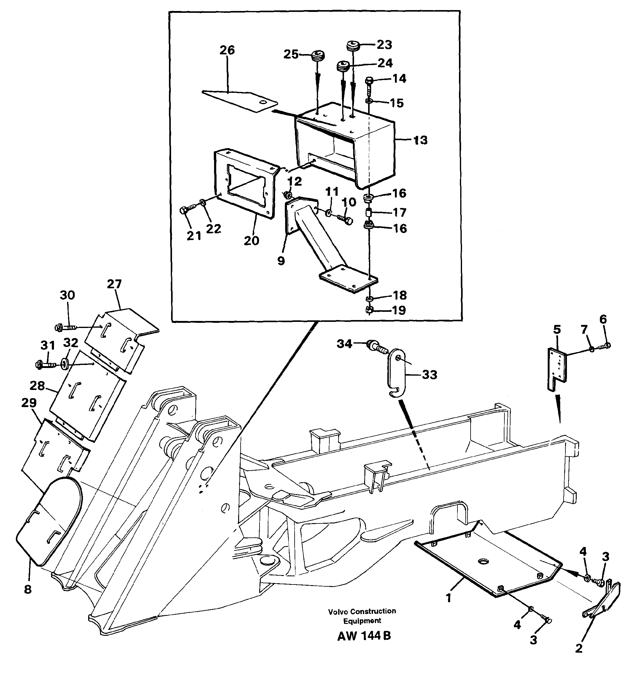 Protecting plates.  STD,   USA,   33808 — volvo parts diagram