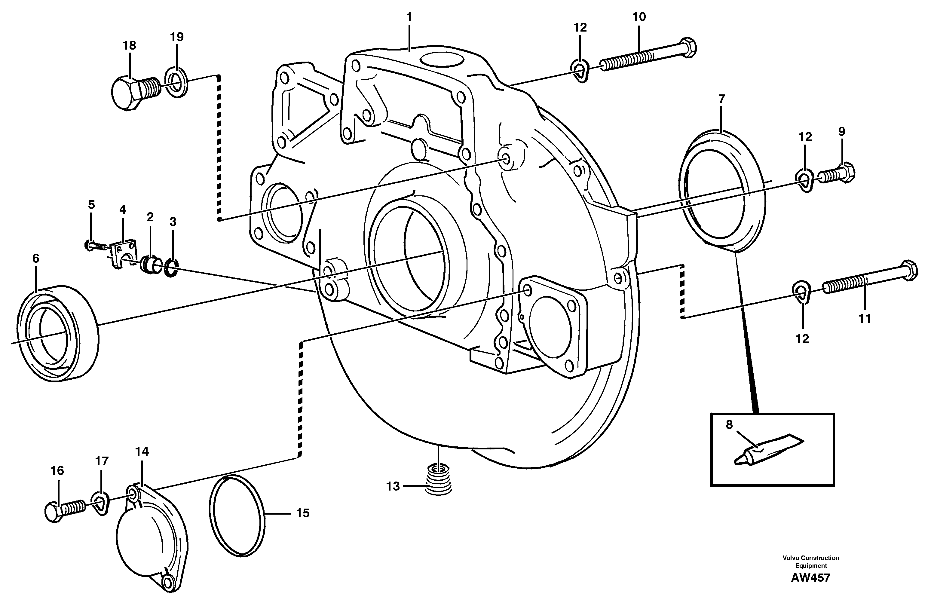 Flywheel housing — volvo parts diagram