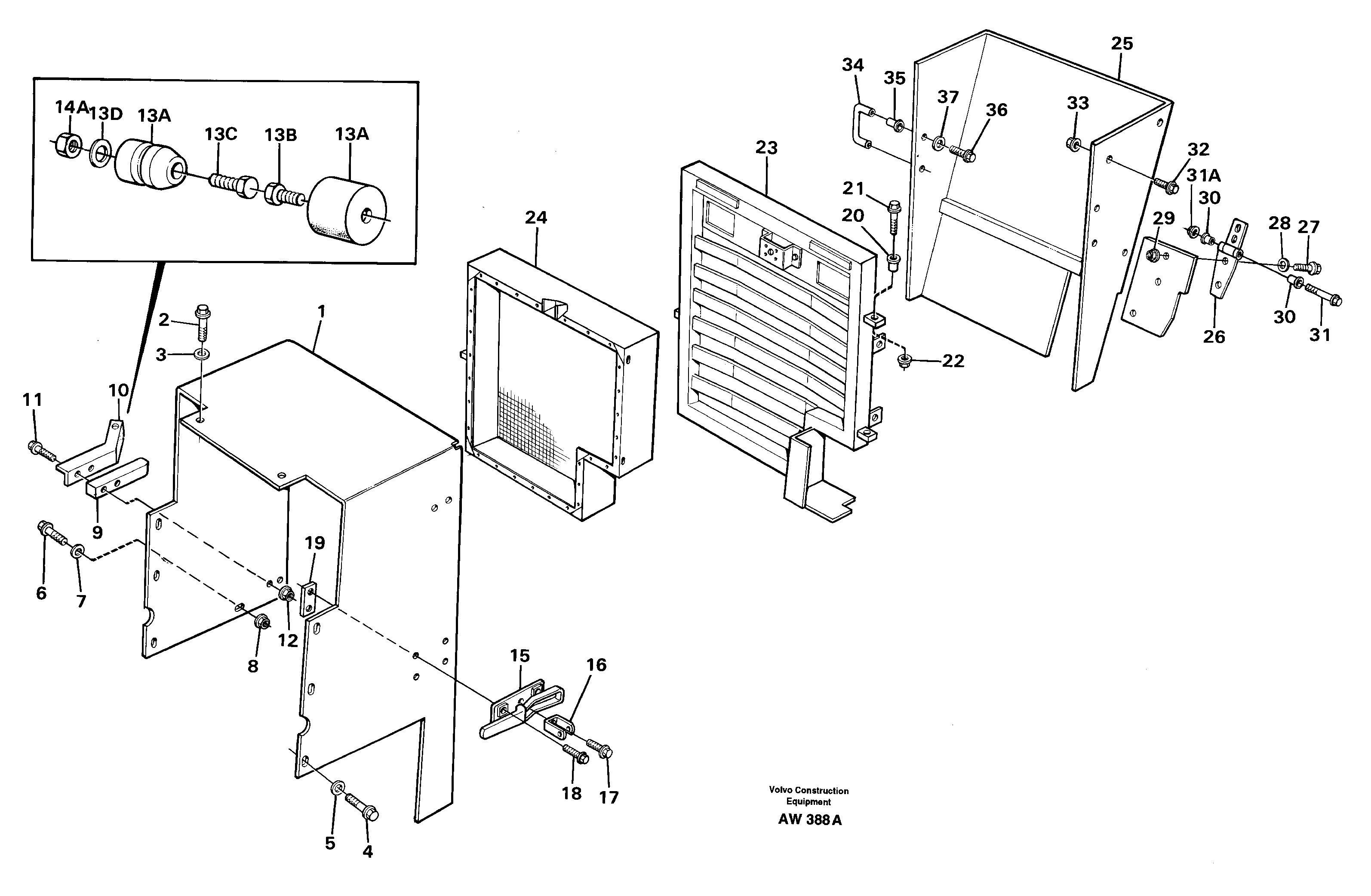 Radiator shell.  33809 — volvo parts diagram