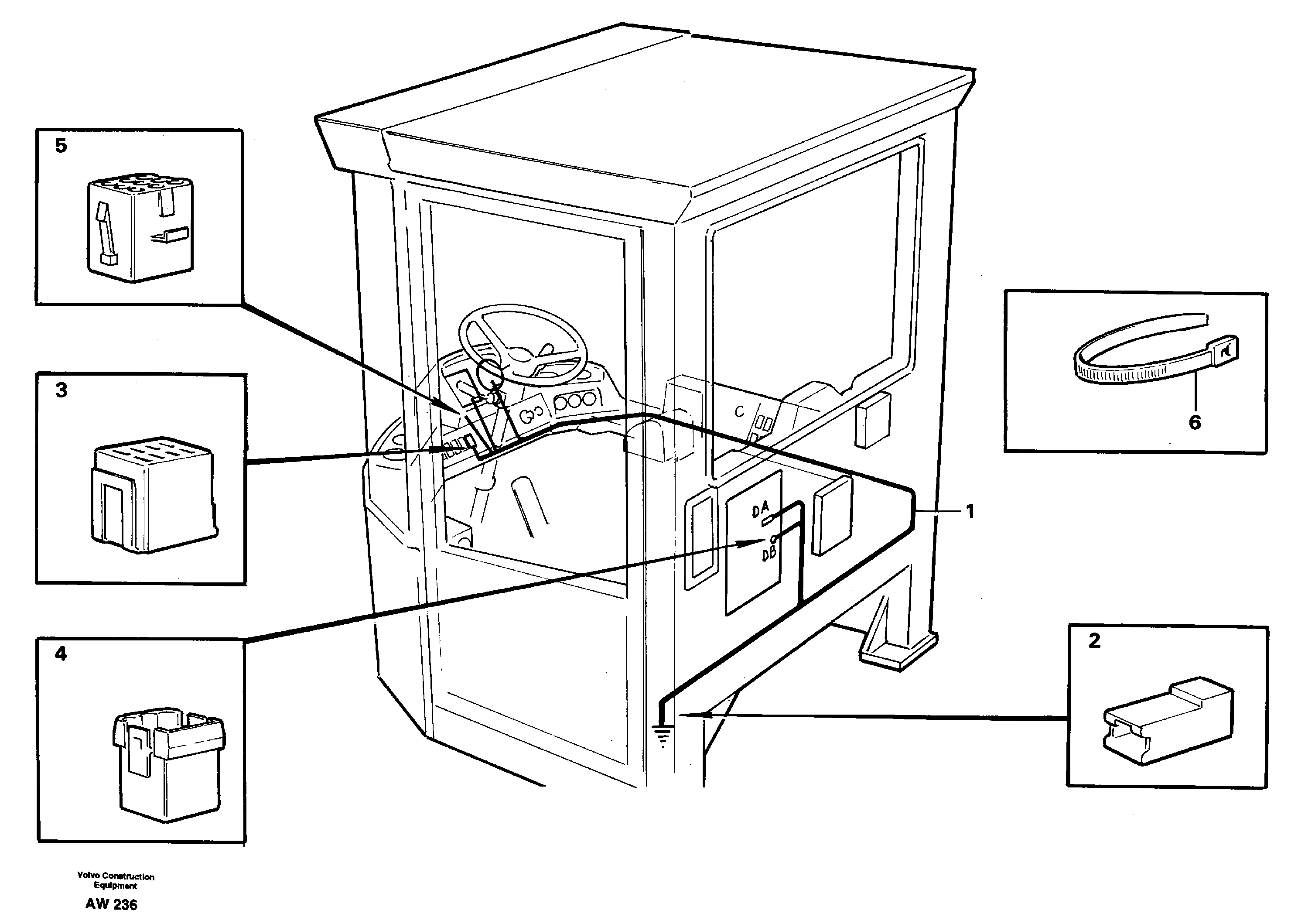 Cable harnesses, cab — volvo parts diagram