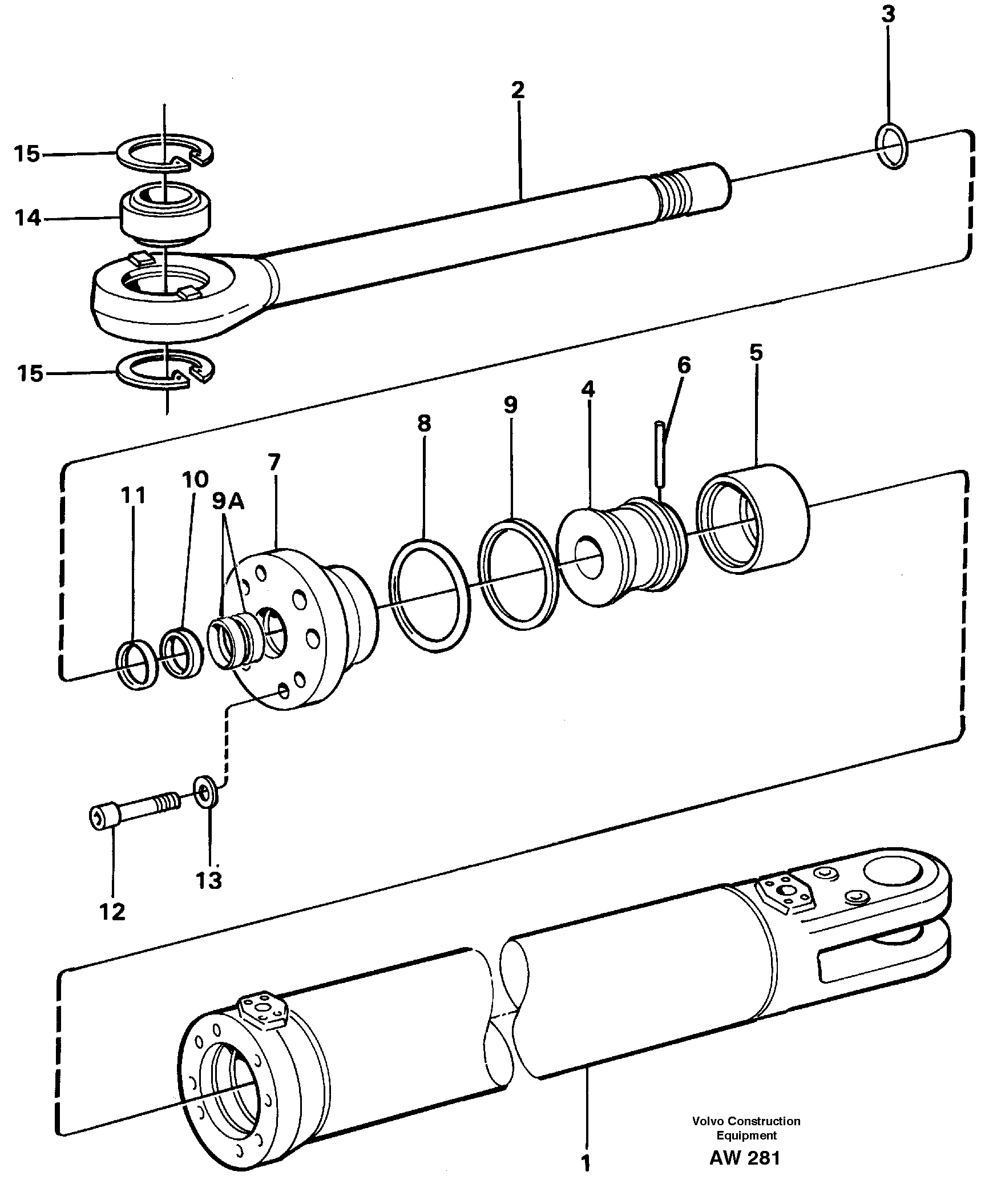 Hydraulic cylinder — volvo parts diagram