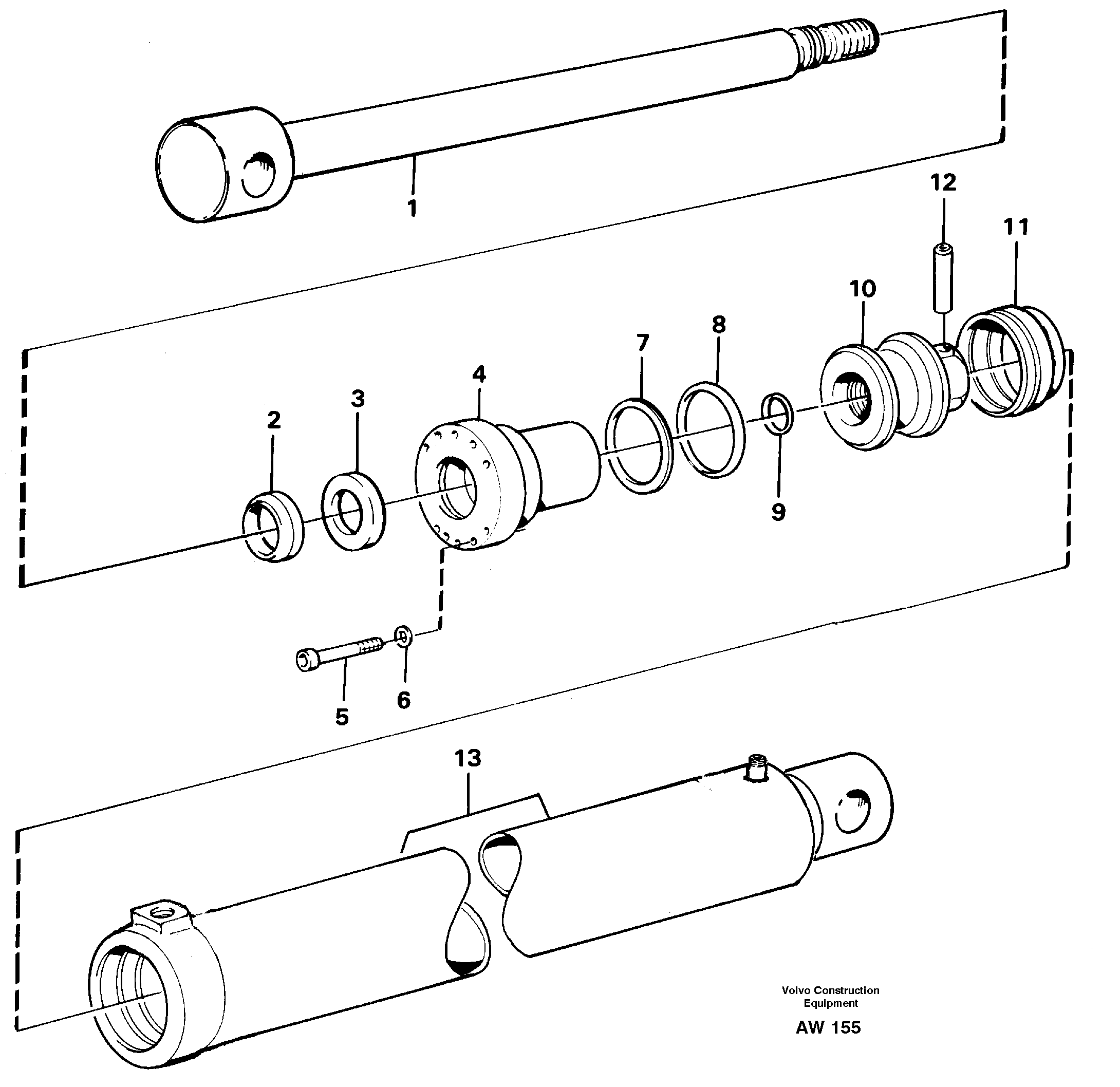 Hydraulic cylinder.  91718,   94659 — volvo parts diagram