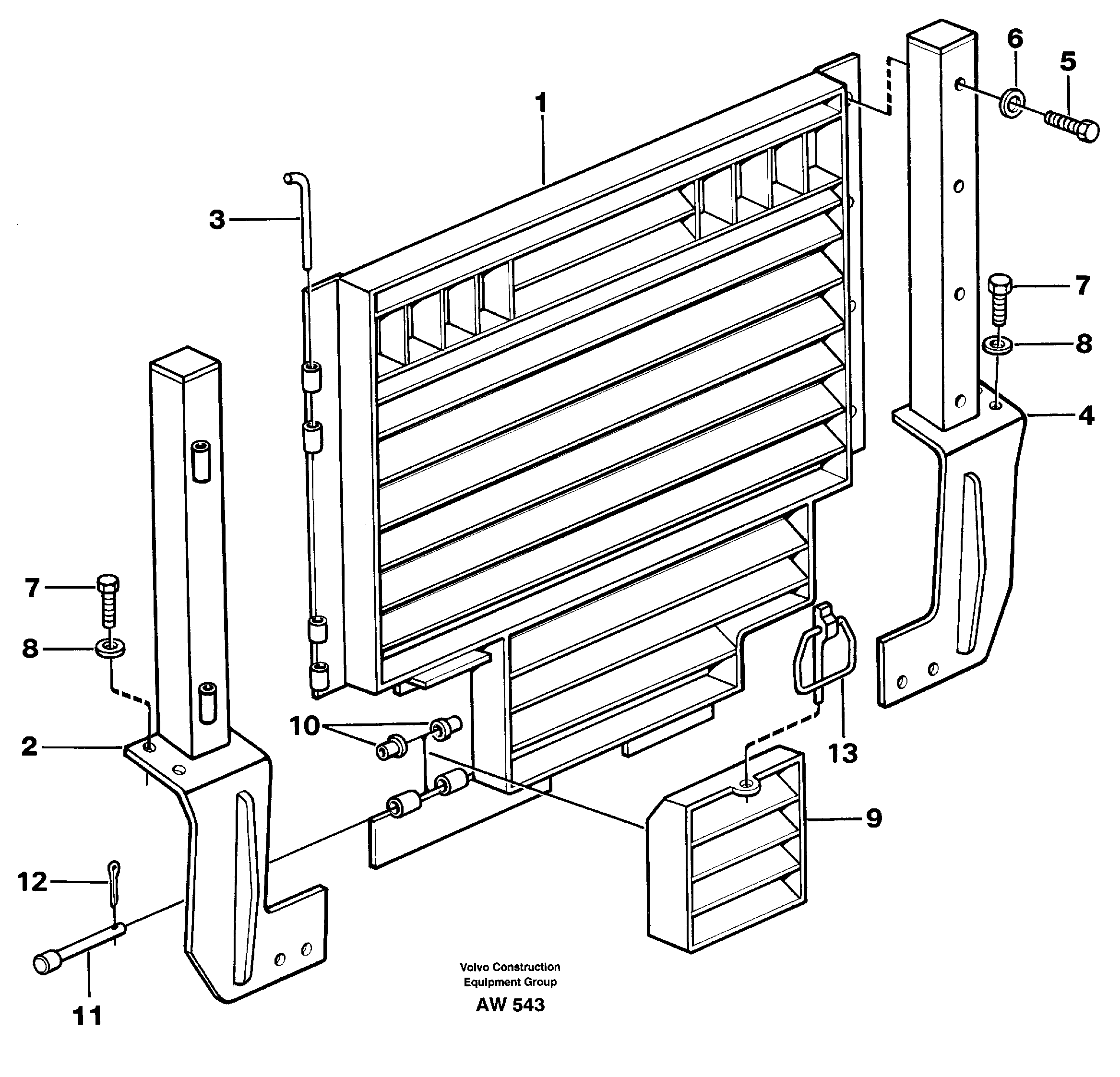 Radiator, kylare.  92547 — volvo parts diagram