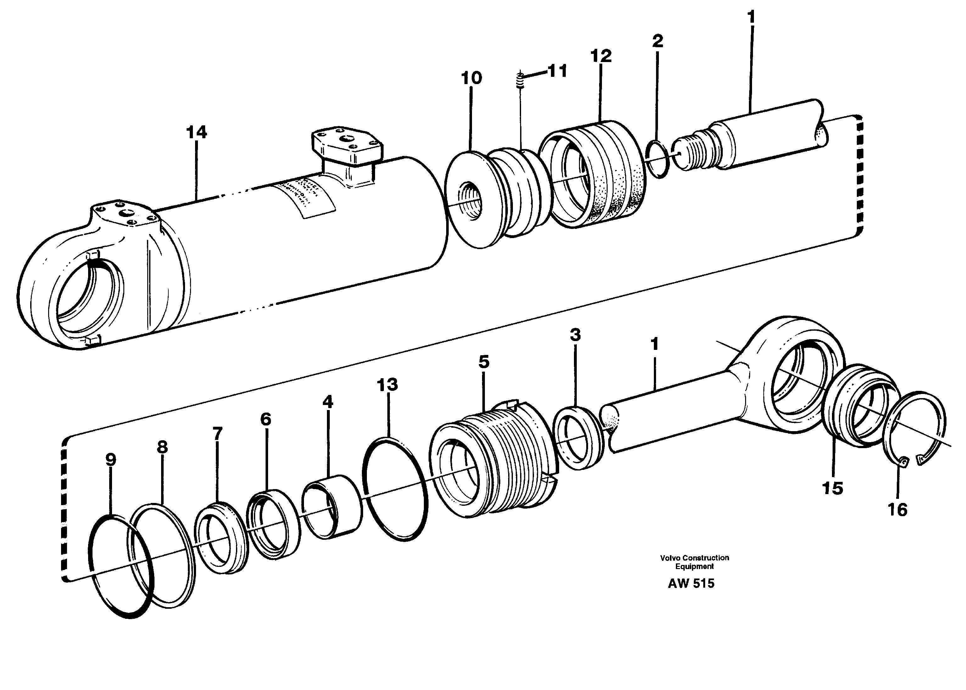 Hydraulic cylinder.  91851 L PROD — volvo parts diagram