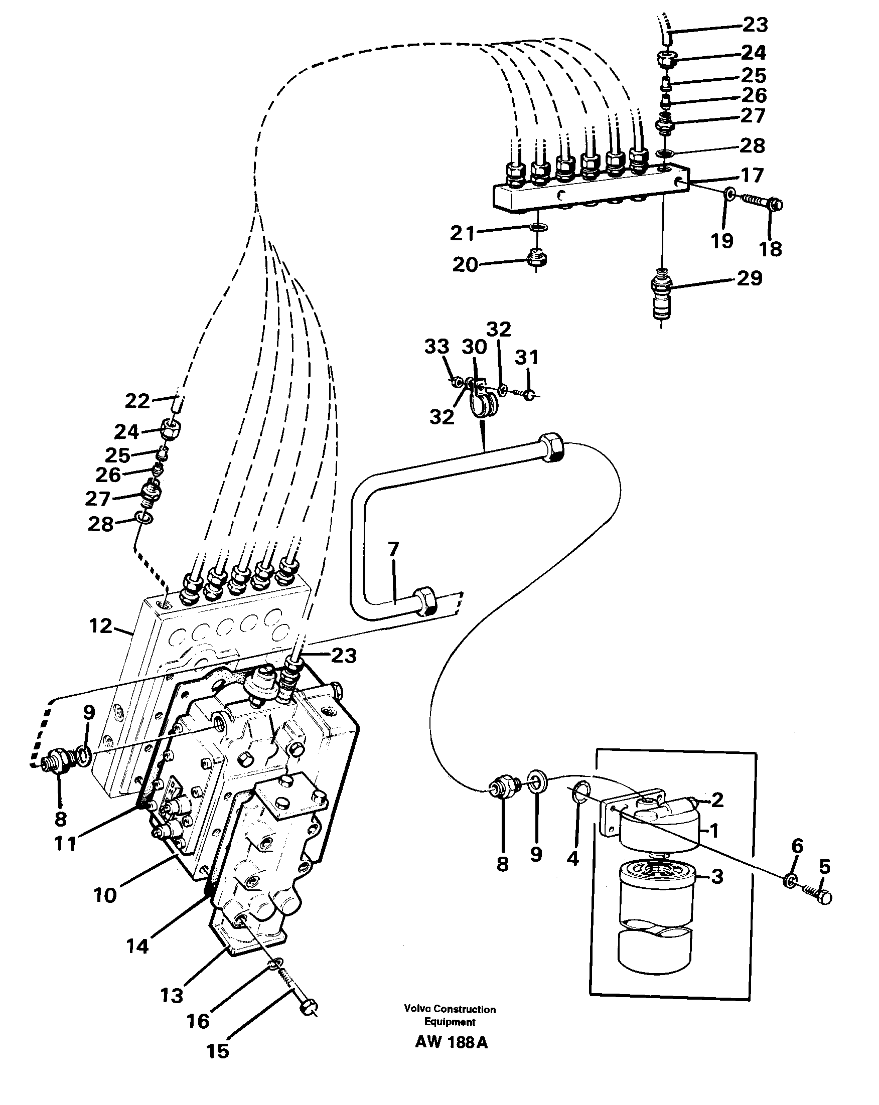 Oil filter and testing block — volvo parts diagram
