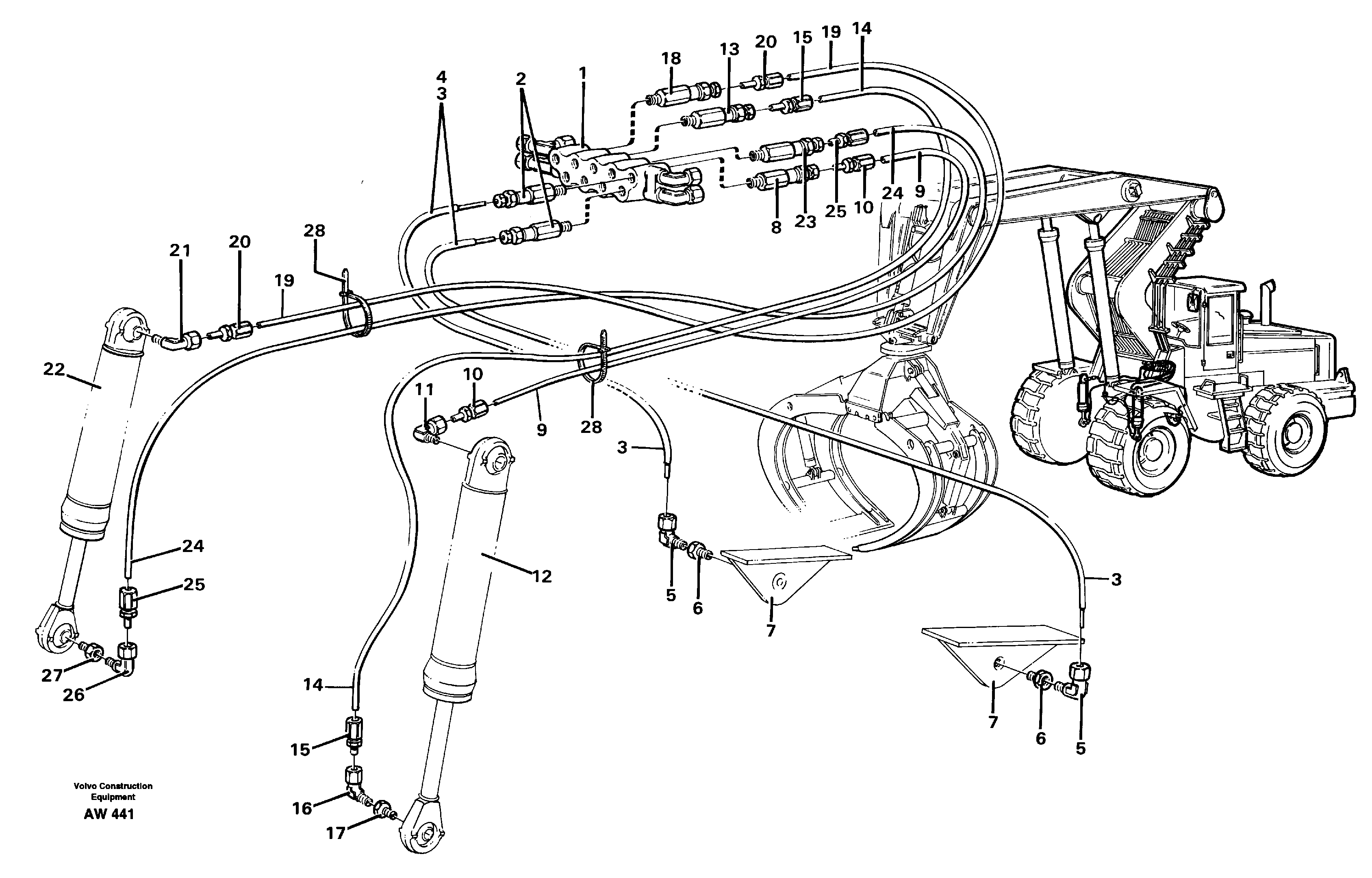 Log pusher.  33808 — volvo parts diagram