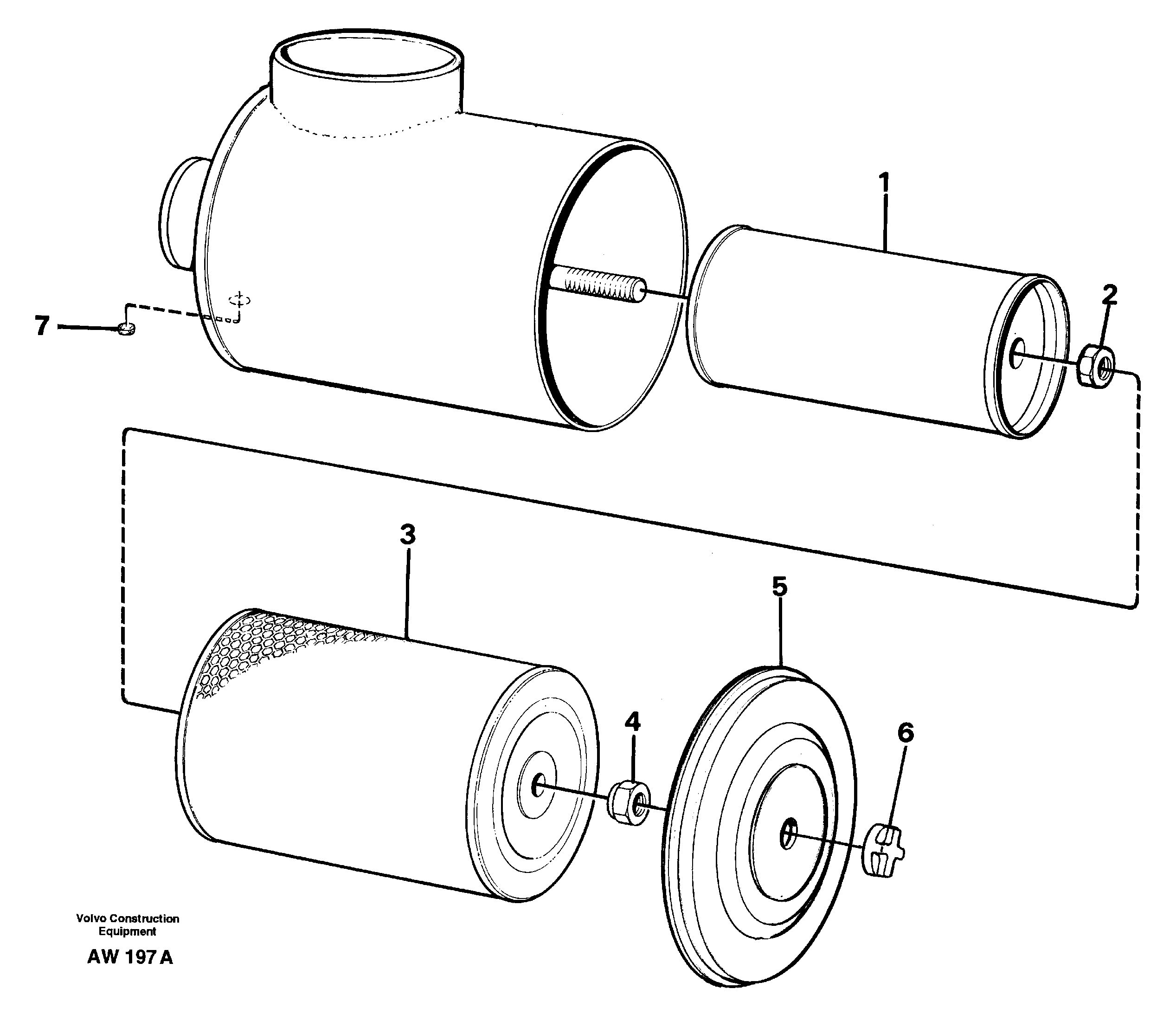 Air filter.  STD SER NO - 2824, 2826 - 2848, 2850 - 3000. — volvo parts diagram