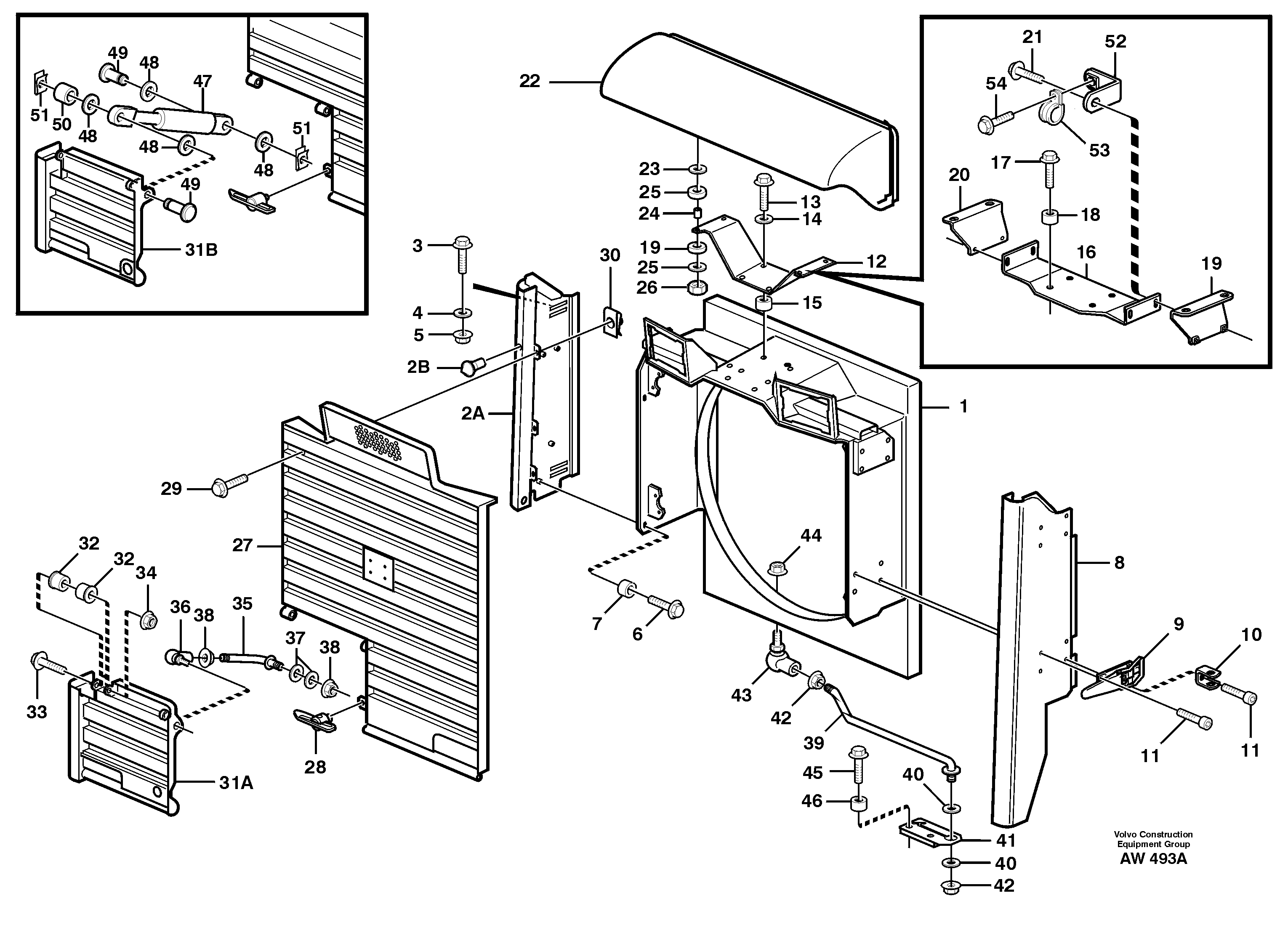 Radiator shell. — volvo parts diagram