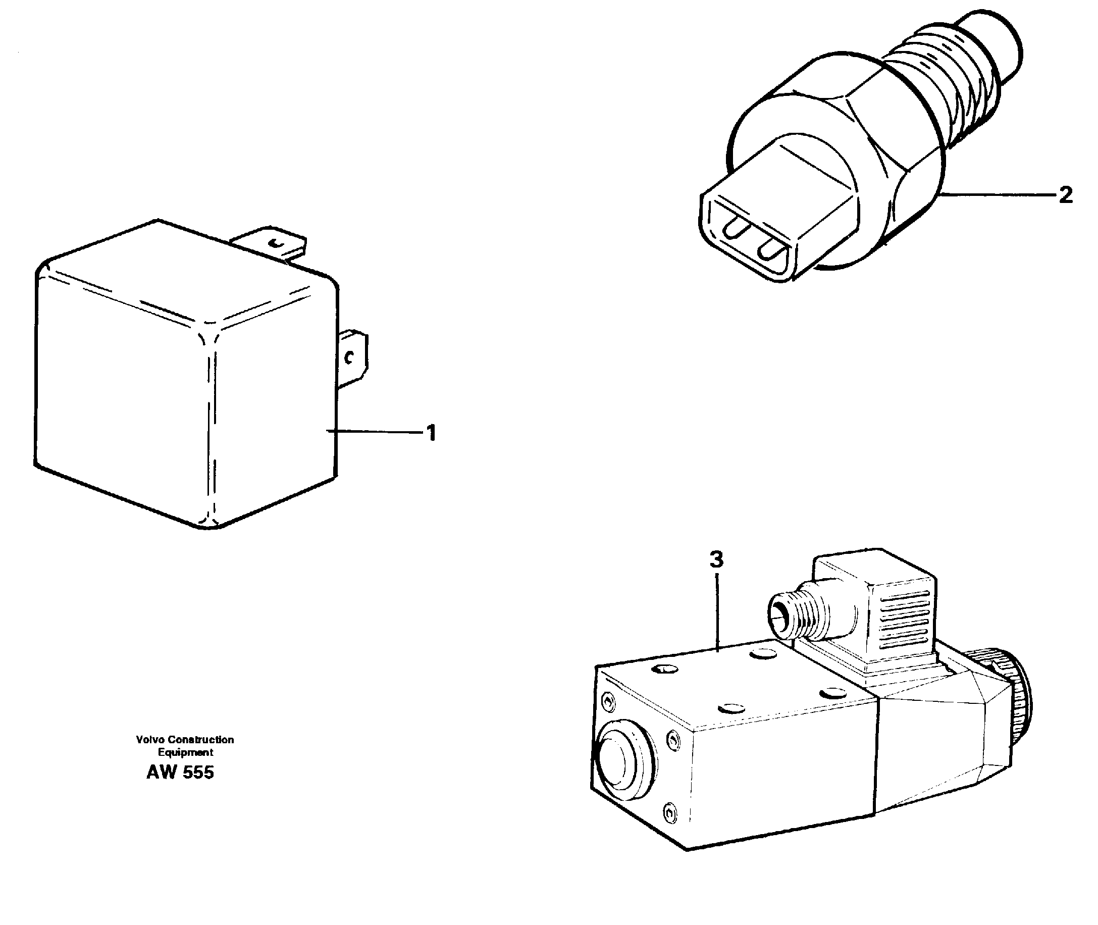Referens list: Relay, sender and solenoid valves — volvo parts diagram
