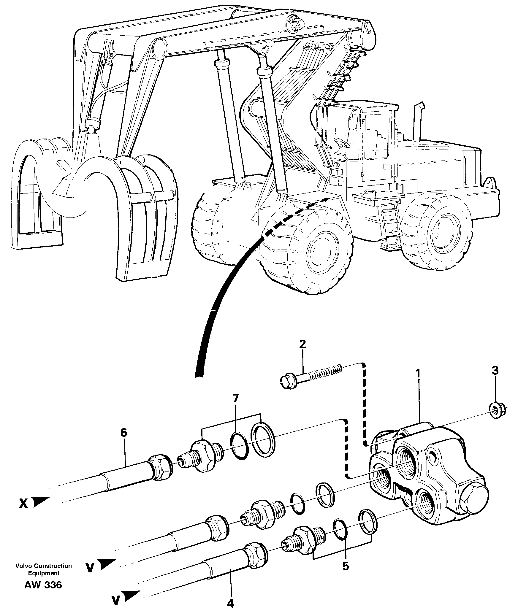Check valve with hose assembly.  33808 — volvo parts diagram