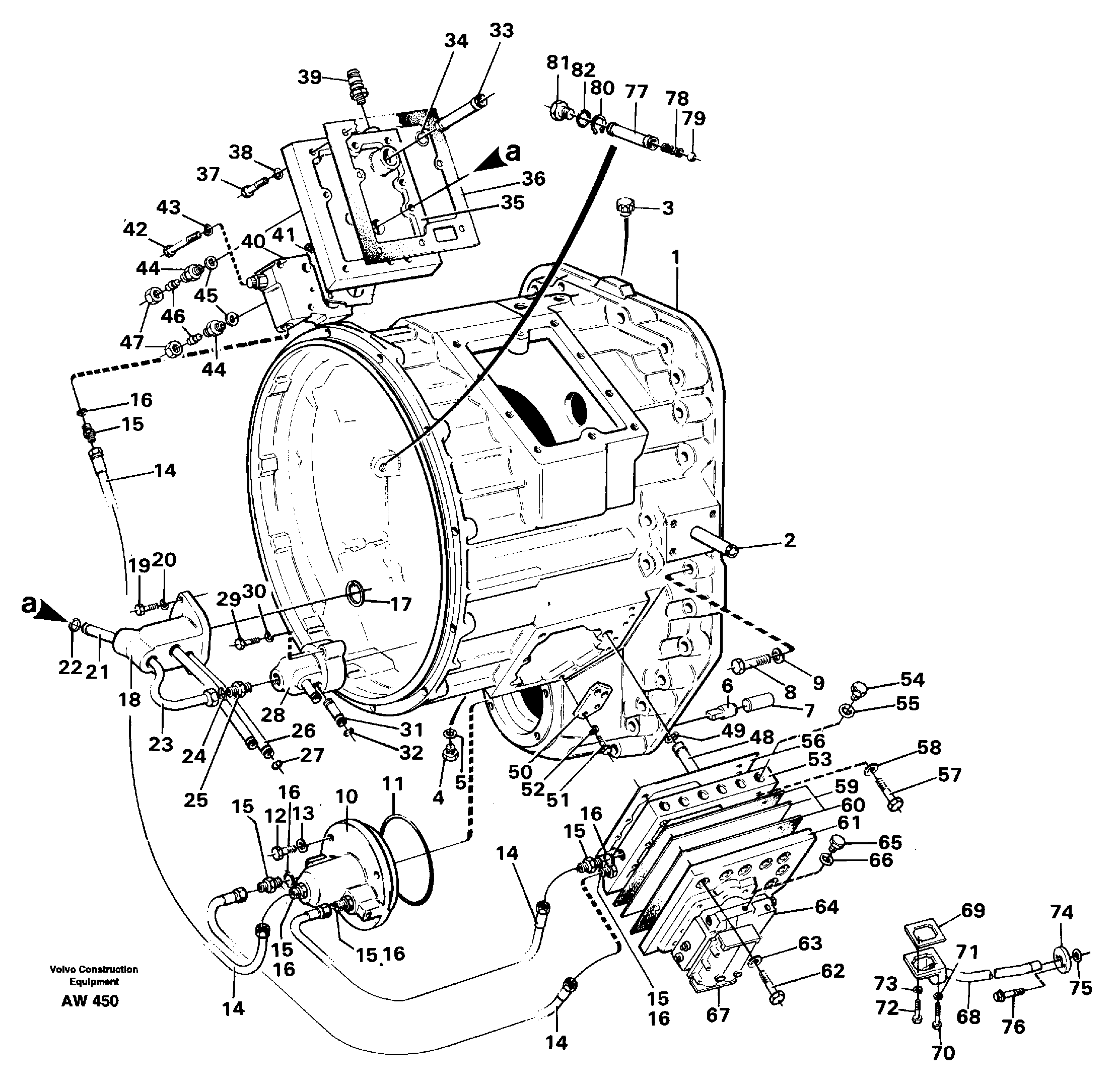 Converter housing with fitting parts — volvo parts diagram